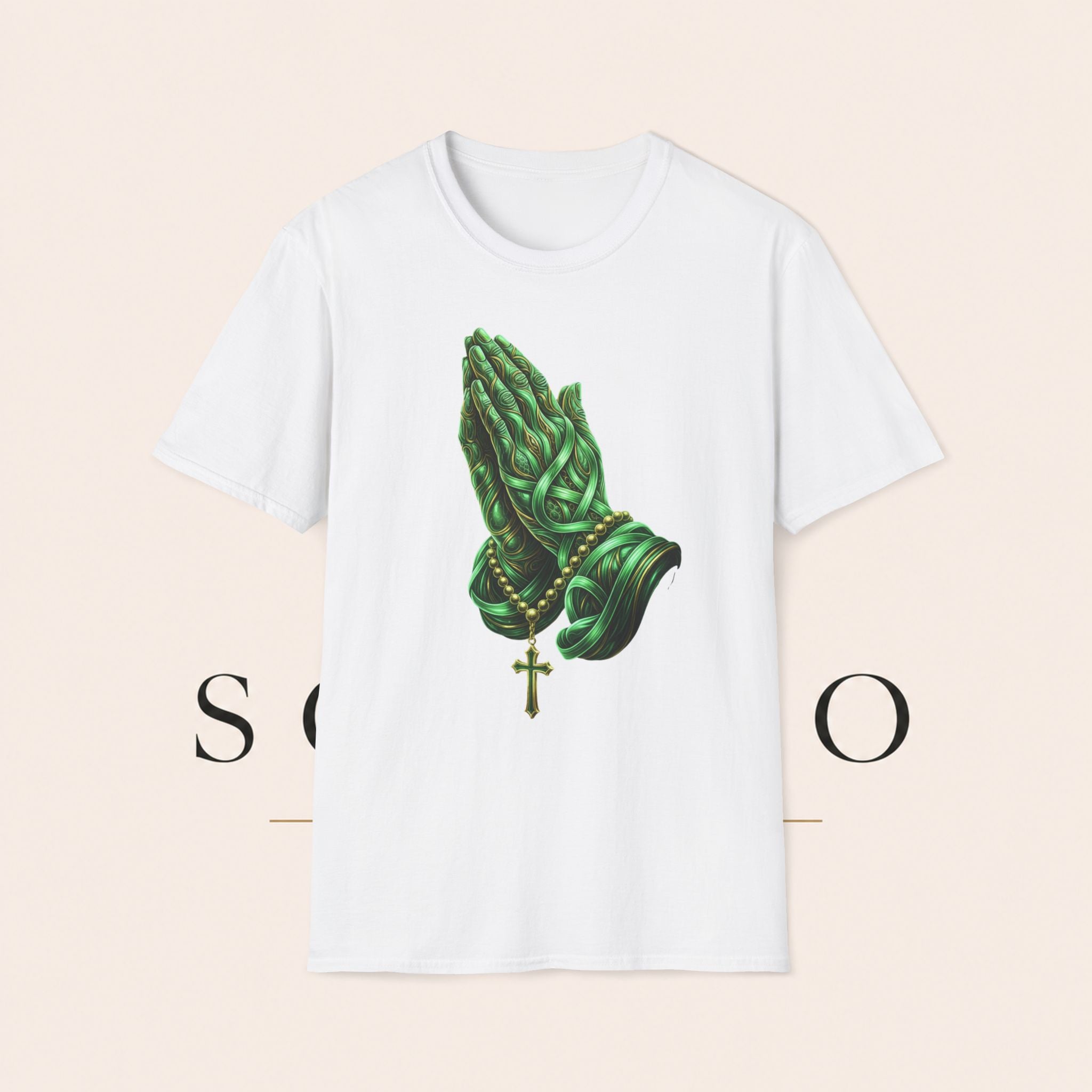 Praying Hands T‑Shirt — Green Vines Prayer Hands Graphic Tee