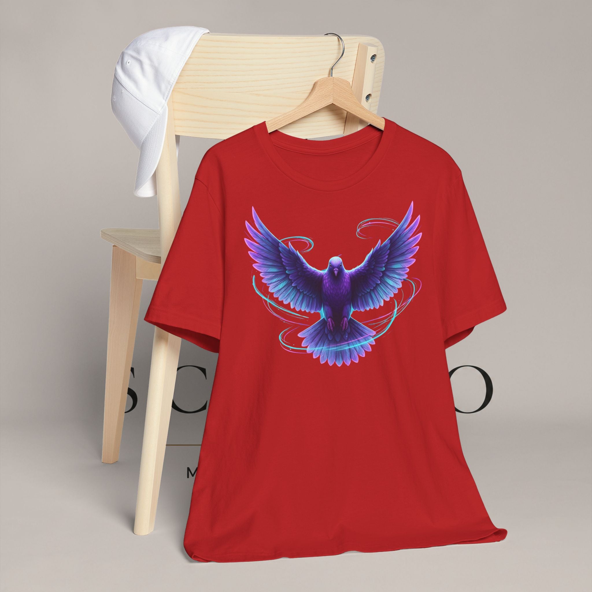Mystic Raven Tee — Purple Glowing Dove Graphic T-Shirt