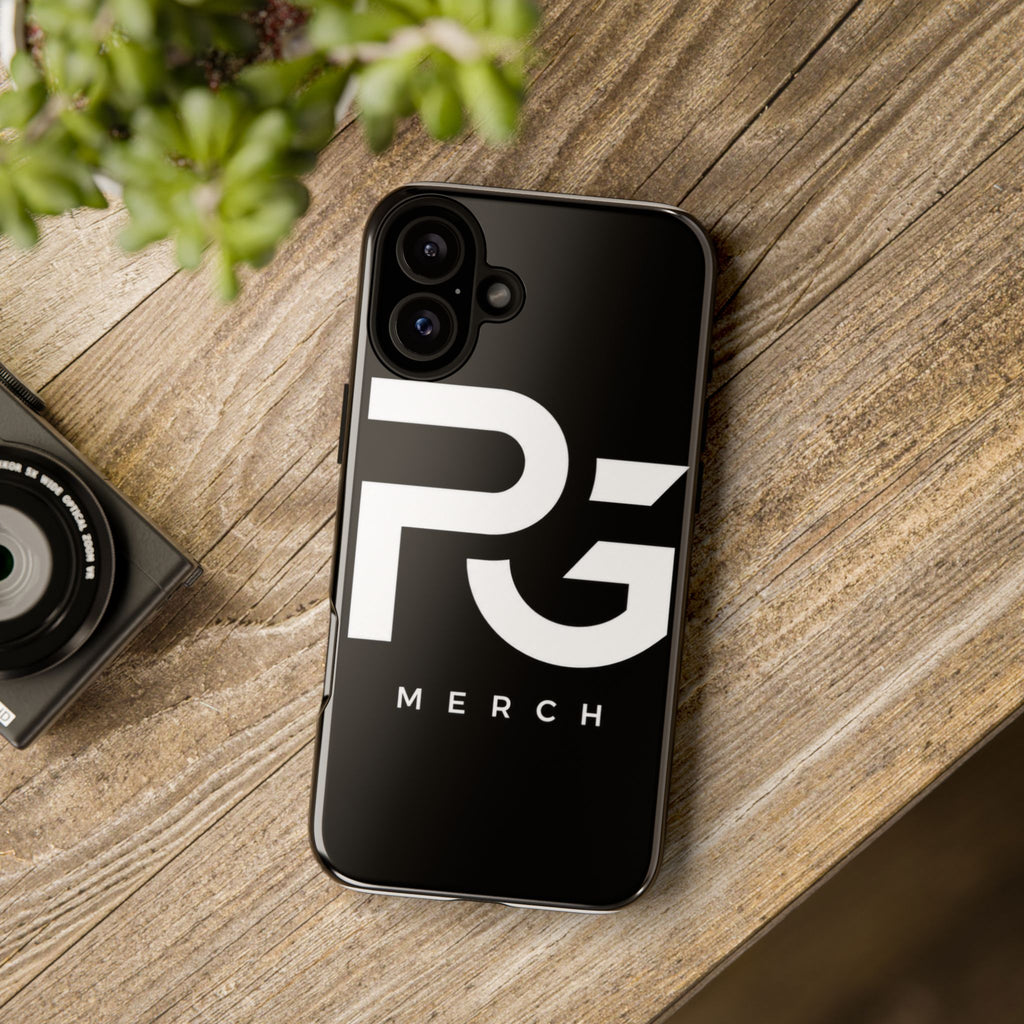 PG CUSTOMIZED RG Merch Tough Phone Case – Black Protective Phone Cover with Bold Logo
