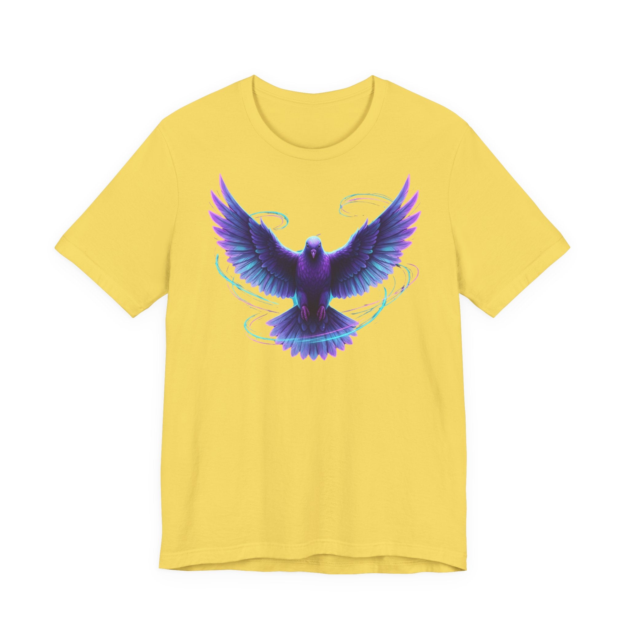 Mystic Raven Tee — Purple Glowing Dove Graphic T-Shirt