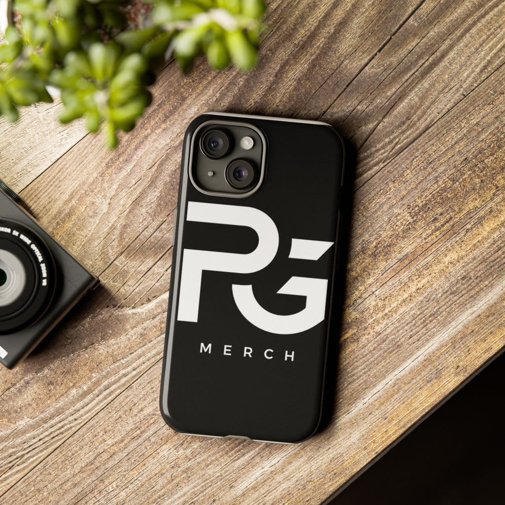 PG CUSTOMIZED RG Merch Tough Phone Case – Black Protective Phone Cover with Bold Logo