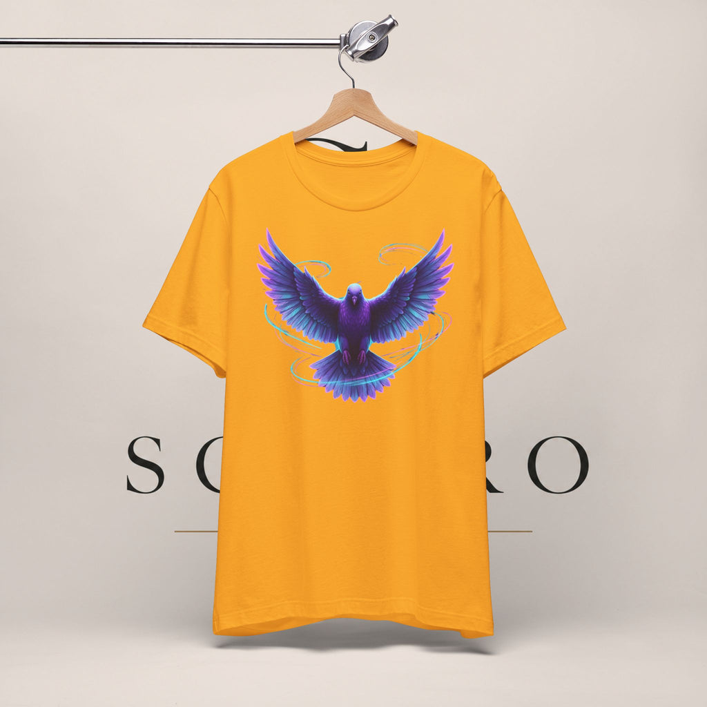 Mystic Raven Tee — Purple Glowing Dove Graphic T-Shirt