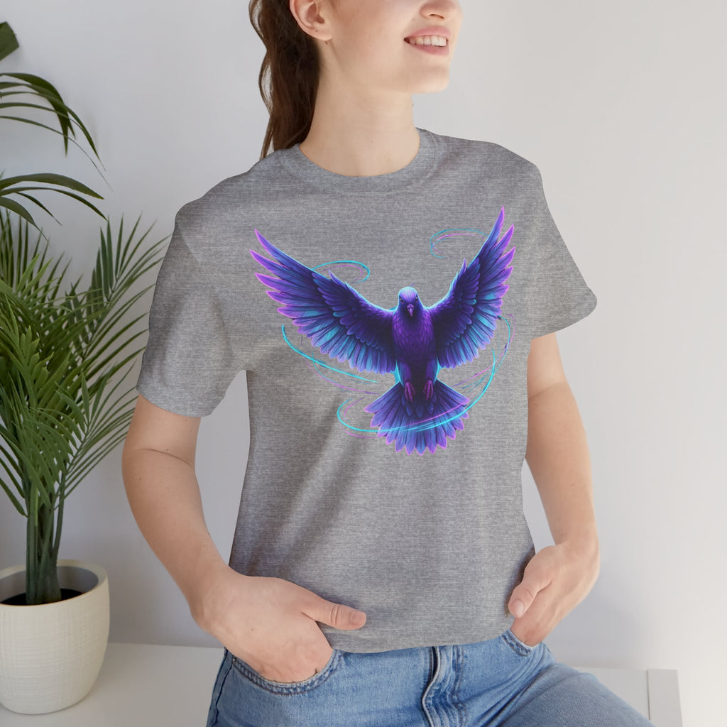 Mystic Raven Tee — Purple Glowing Dove Graphic T-Shirt