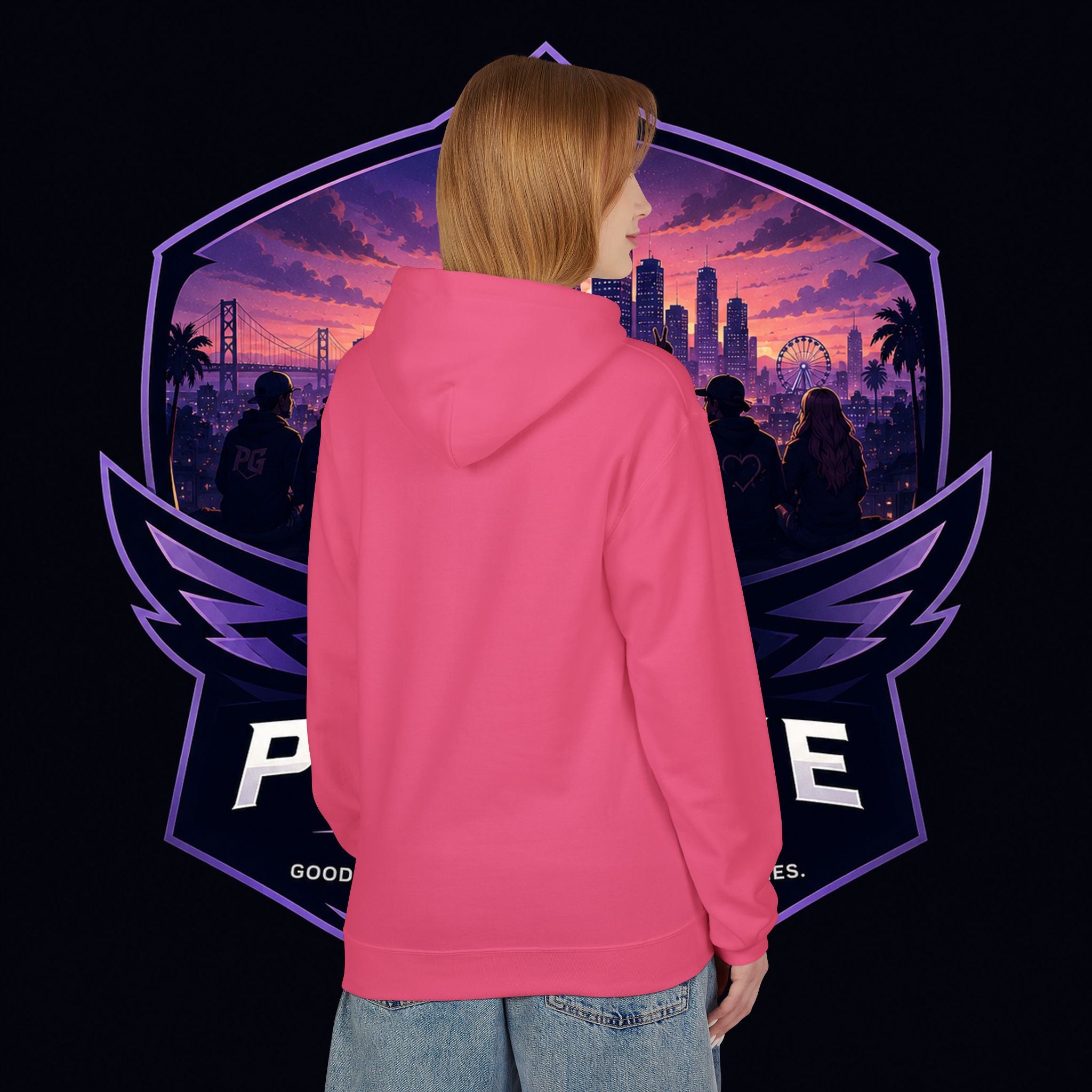LDR inspired Retro '80s Vibes Hoodie — Neon Miami Movie Couple Design