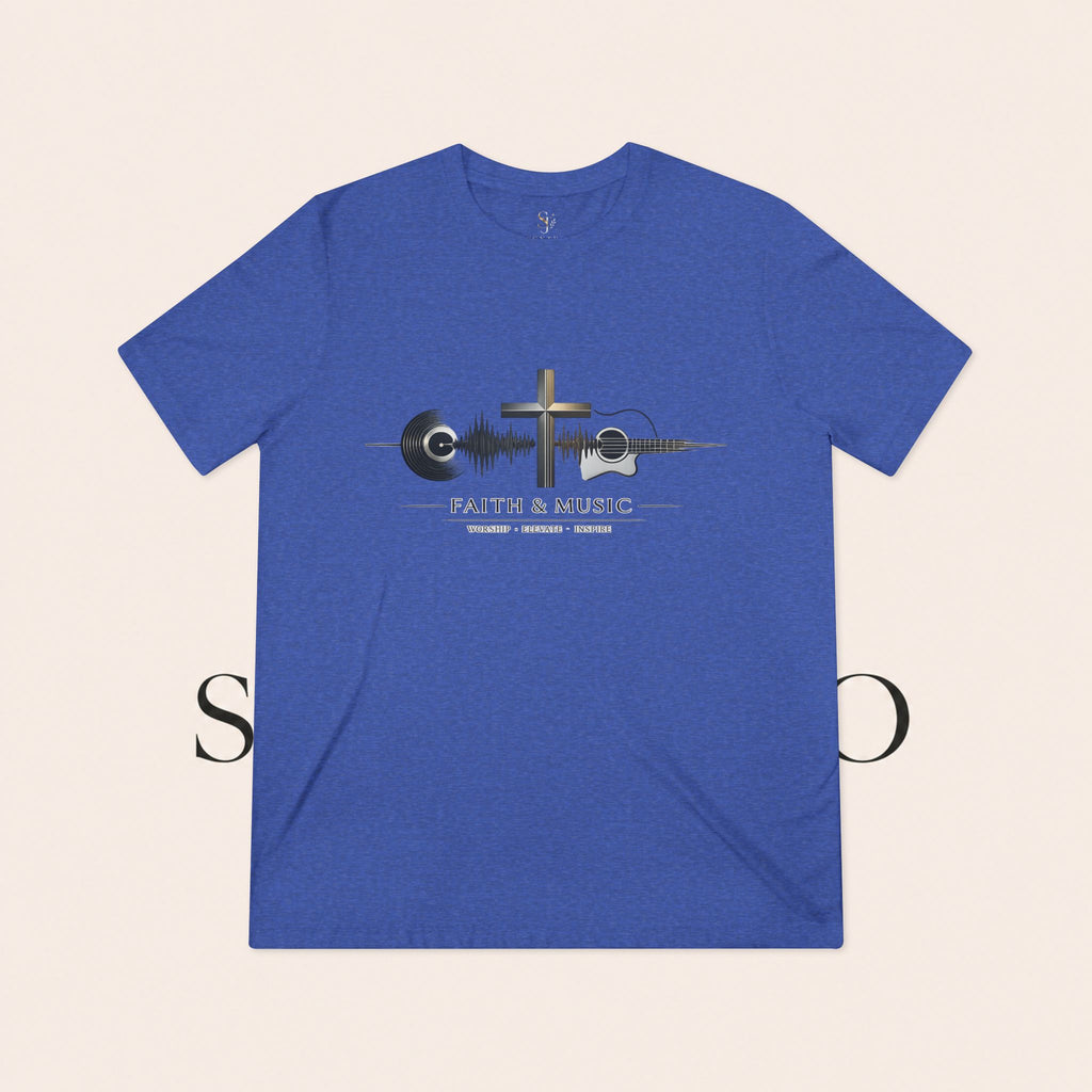 Faith & Music Christian Cross Tee — Gospel Worship Band Shirt