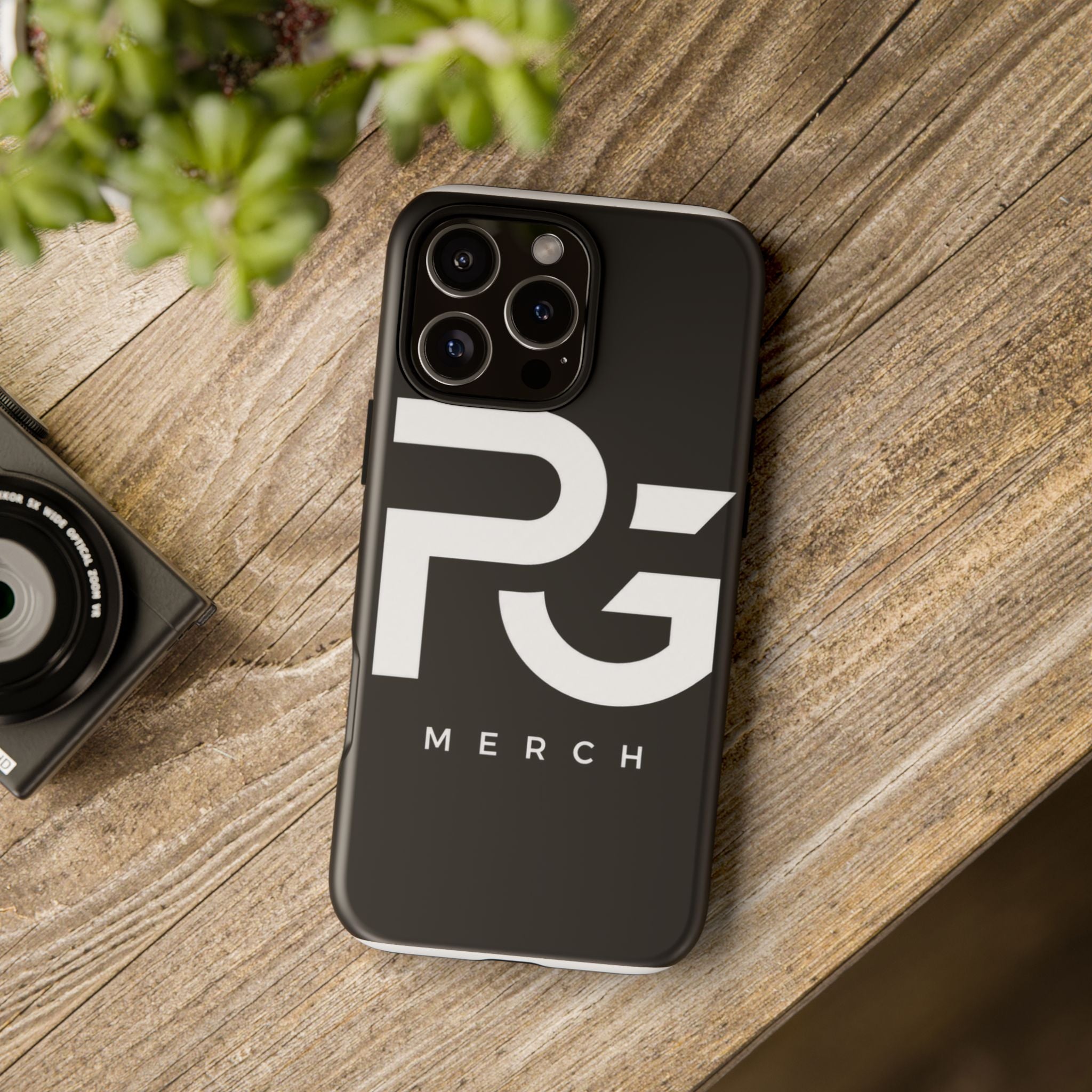 PG CUSTOMIZED RG Merch Tough Phone Case – Black Protective Phone Cover with Bold Logo