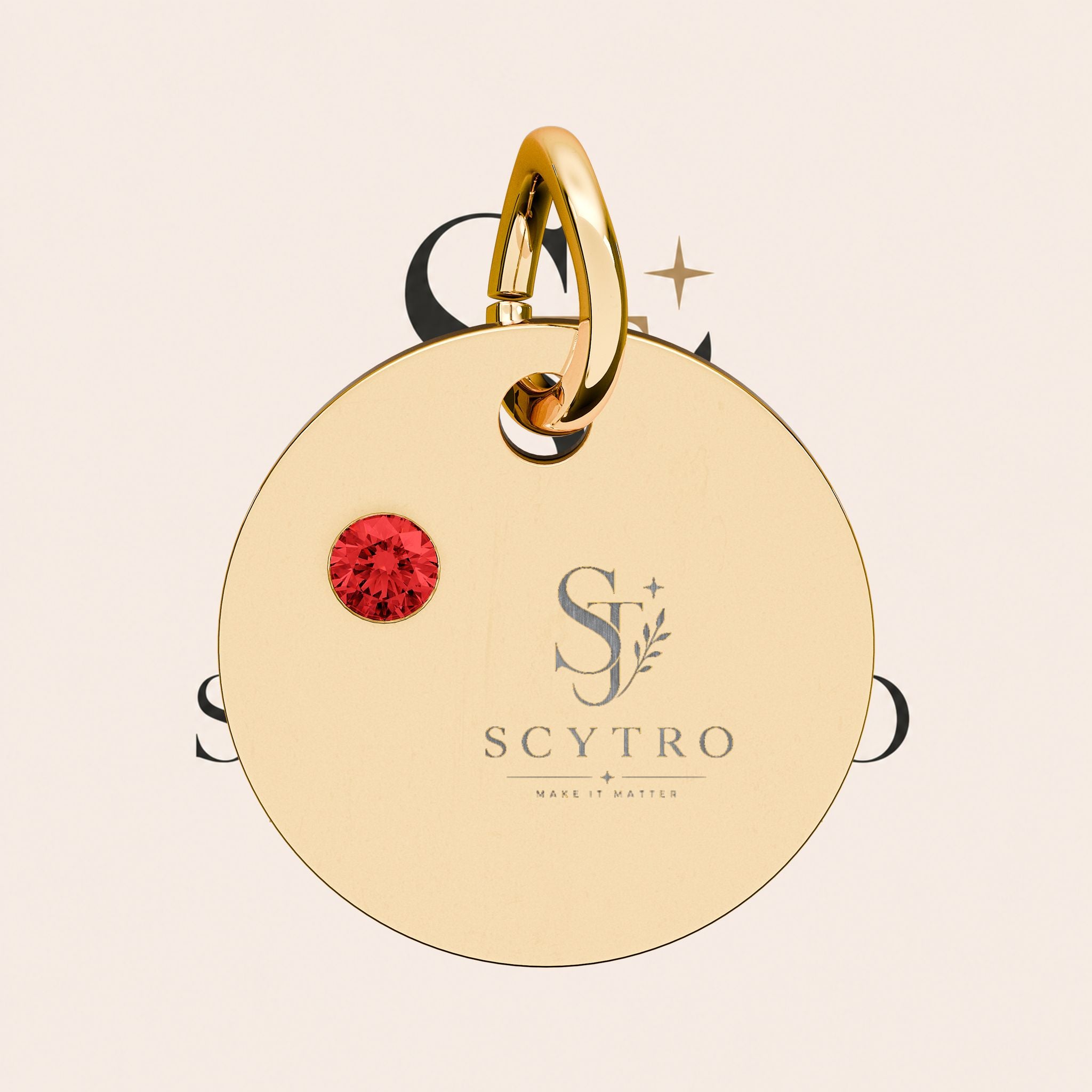 Engravable Birthstone Circle Charm