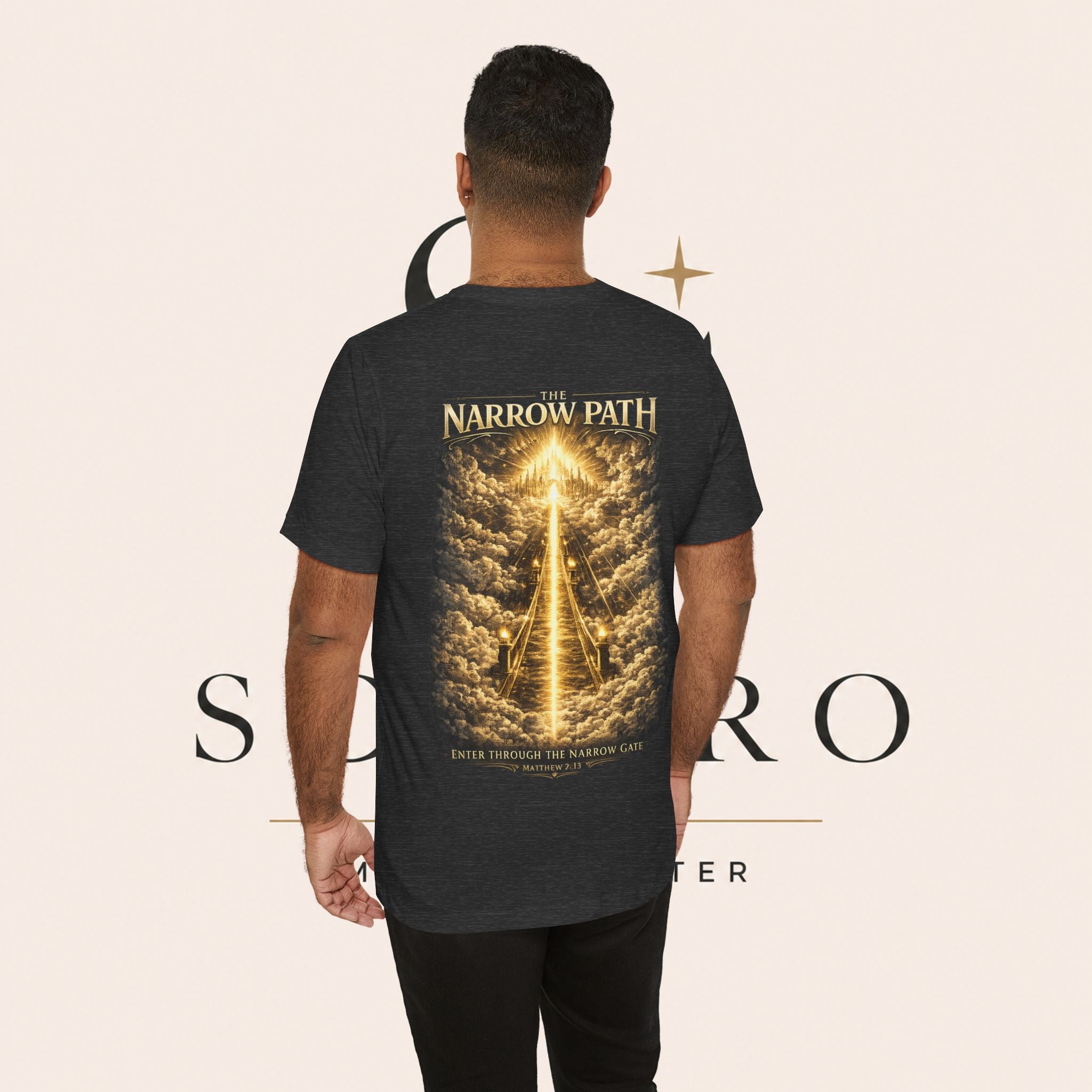 T-Shirt — 'The Narrow Path' Golden Light Graphic Tee
