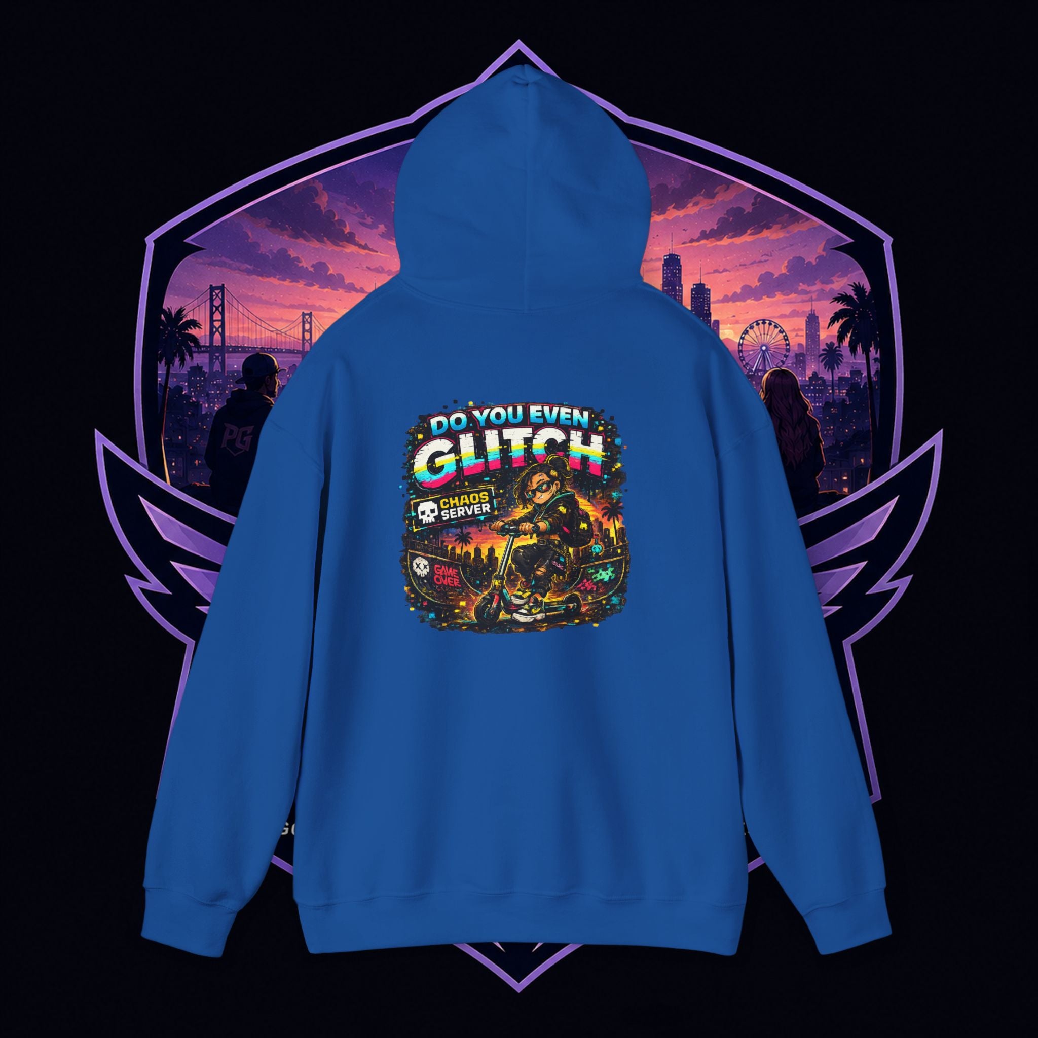 Born Glitch Hoodie — Retro Cyberpunk Vaporwave Graphic Sweatshirt