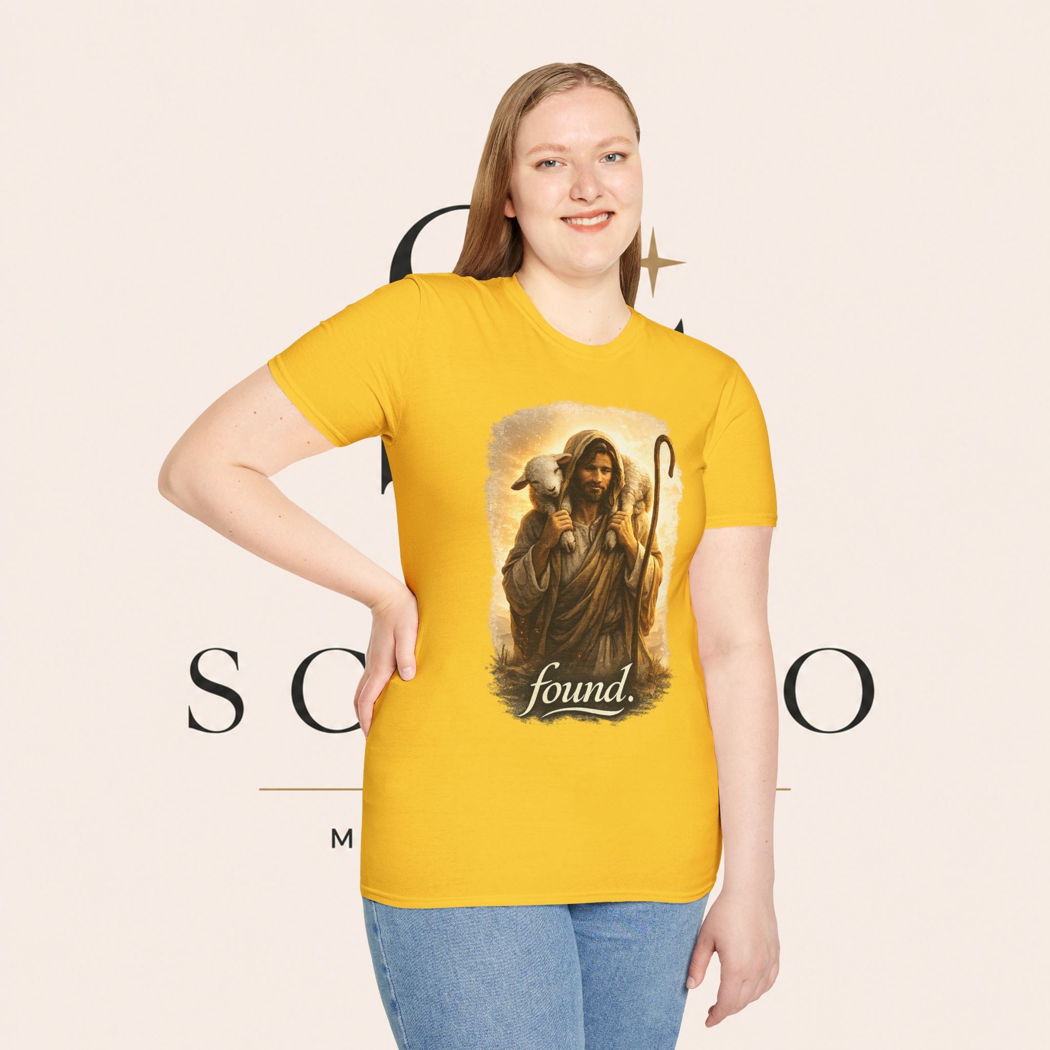 Jesus the Good Shepherd T-Shirt — 'Found.' Christian Faith Tee