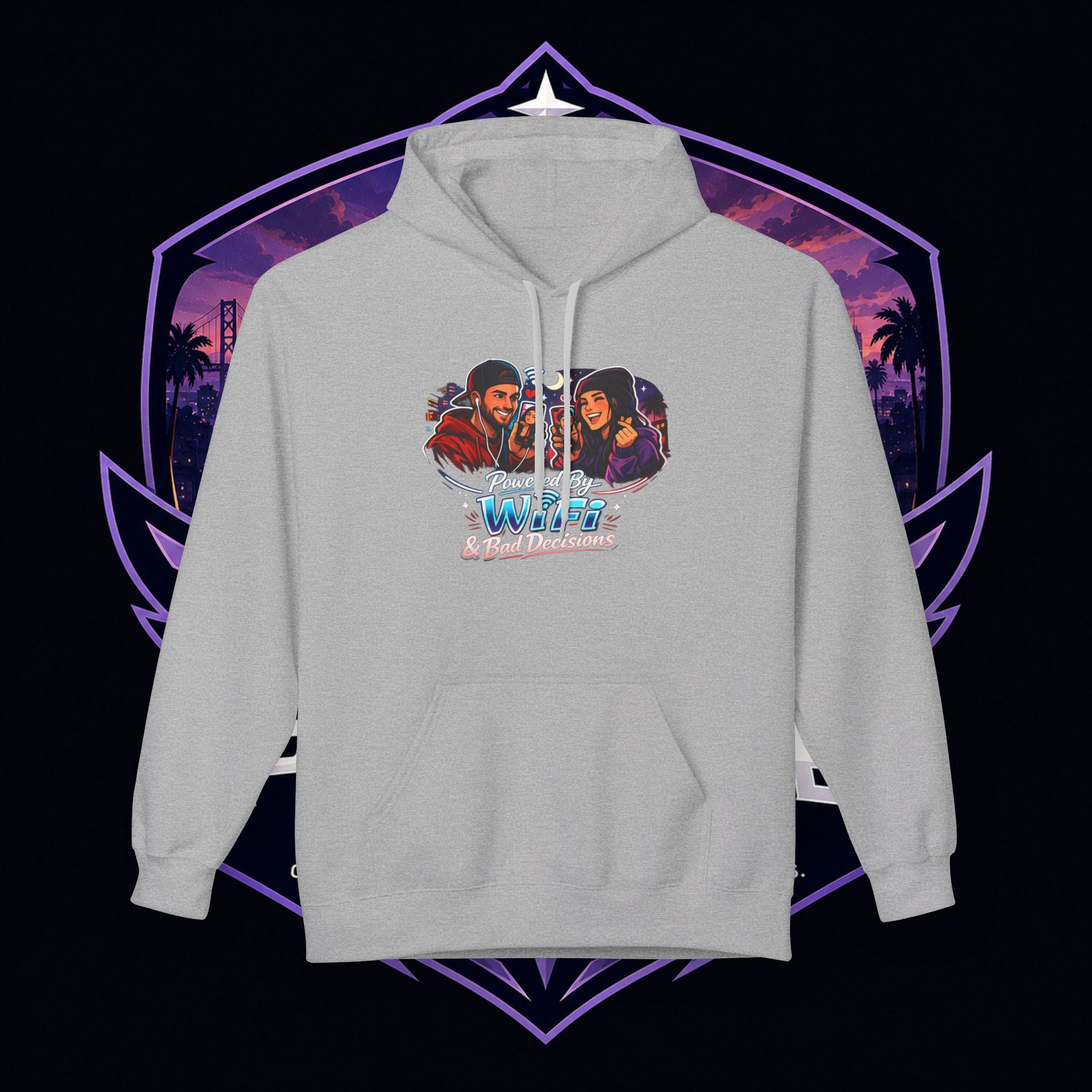 LDR inspired Retro '80s Vibes Hoodie — Neon Miami Movie Couple Design