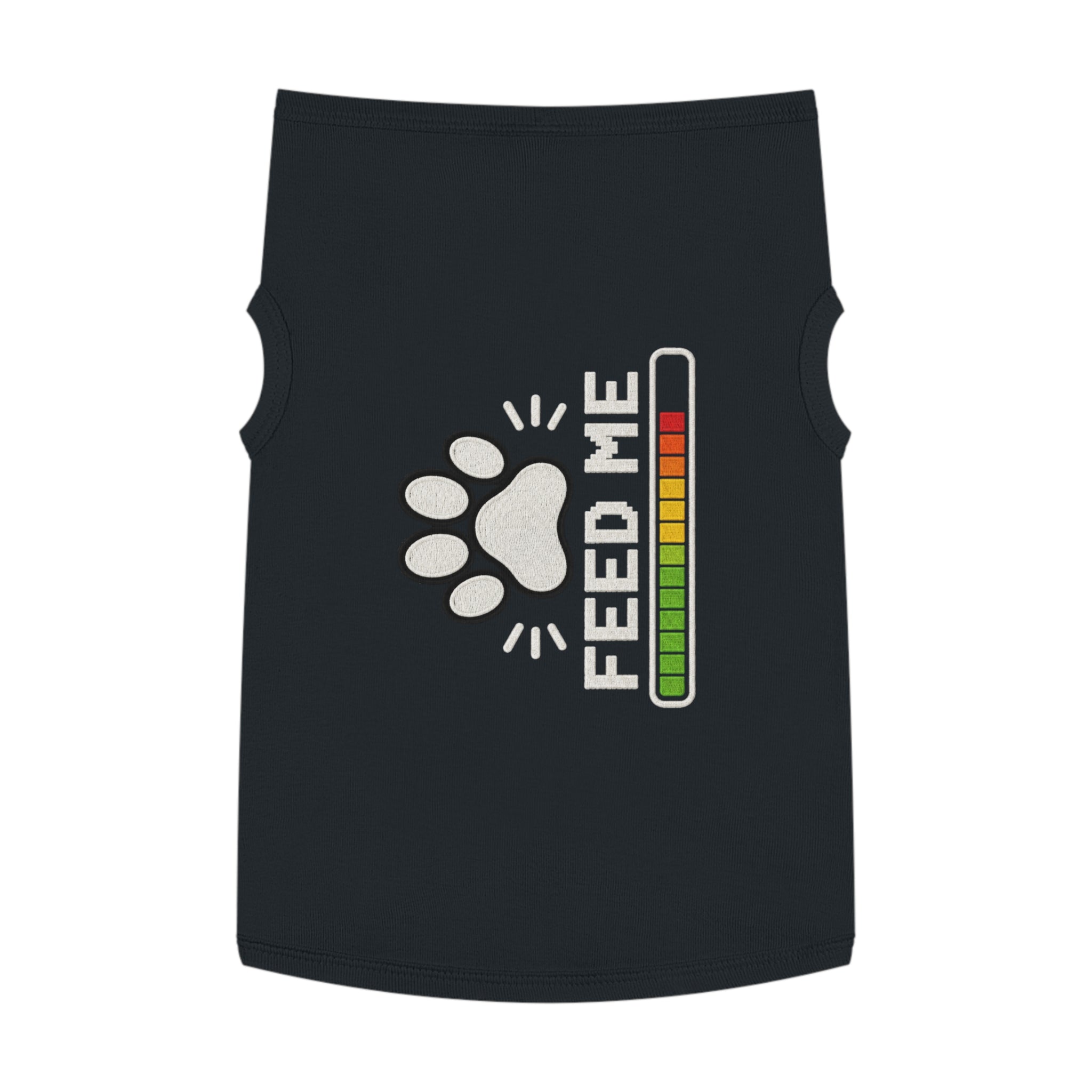 PG Pet Tank Top - "Feed Me" Paw Print Hunger Meter Dog & Cat Shirt