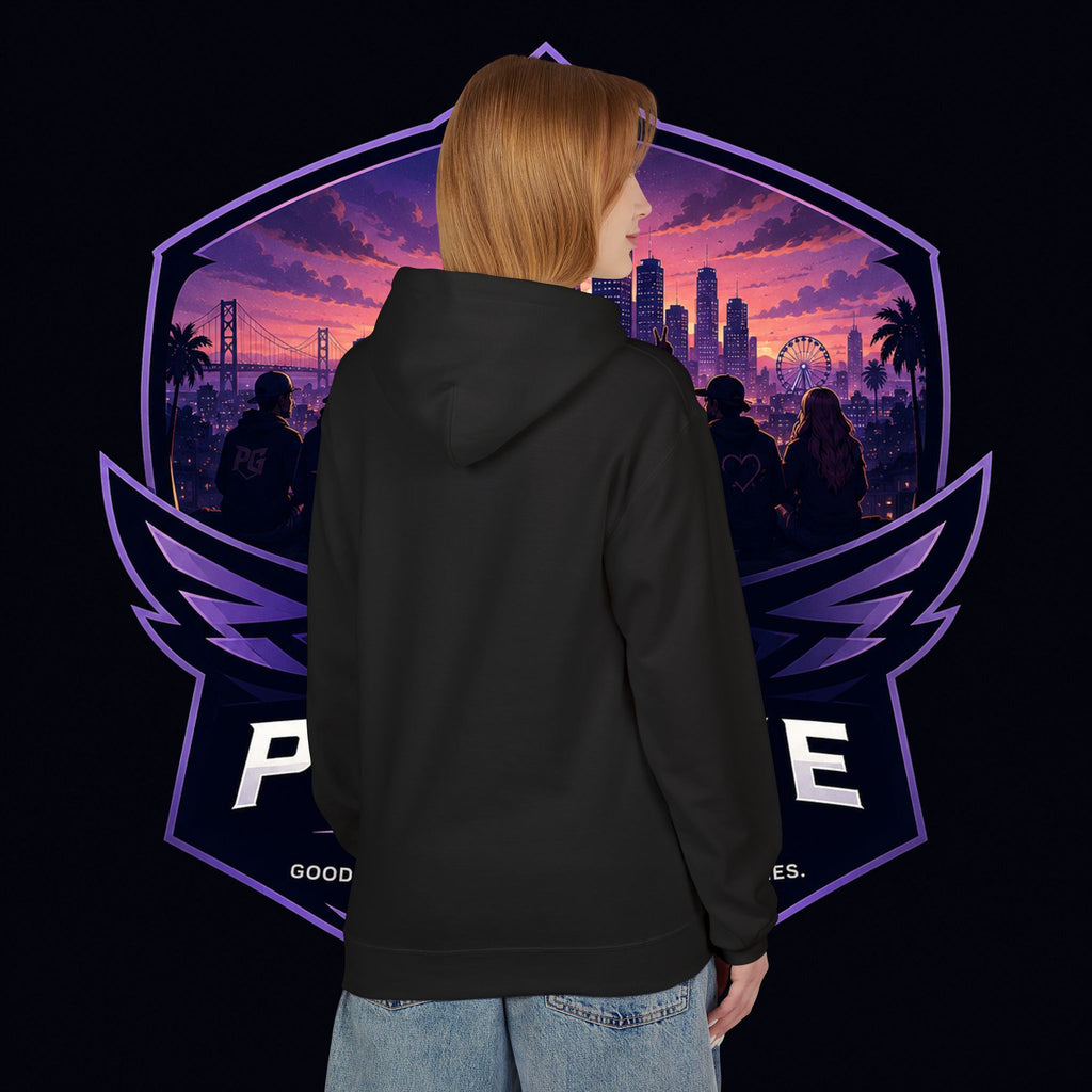 LDR inspired Retro '80s Vibes Hoodie — Neon Miami Movie Couple Design