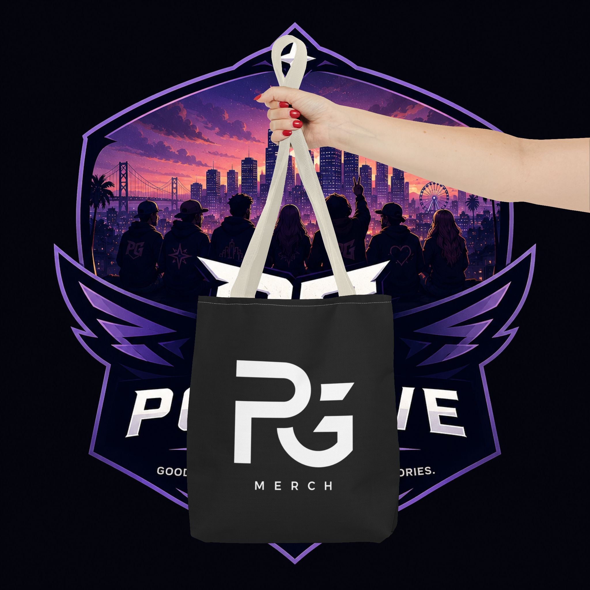 PG Merch Logo Tote Bag — Urban Gamer Aesthetic Everyday Tote