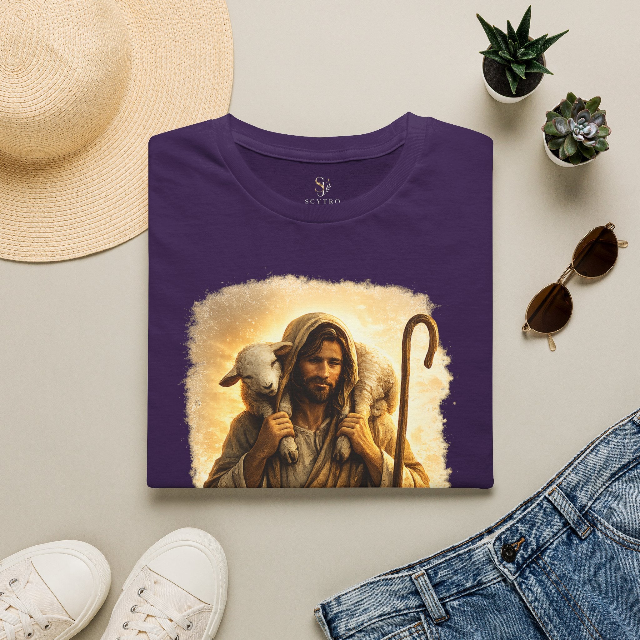 Jesus the Good Shepherd T-Shirt — 'Found.' Christian Faith Tee