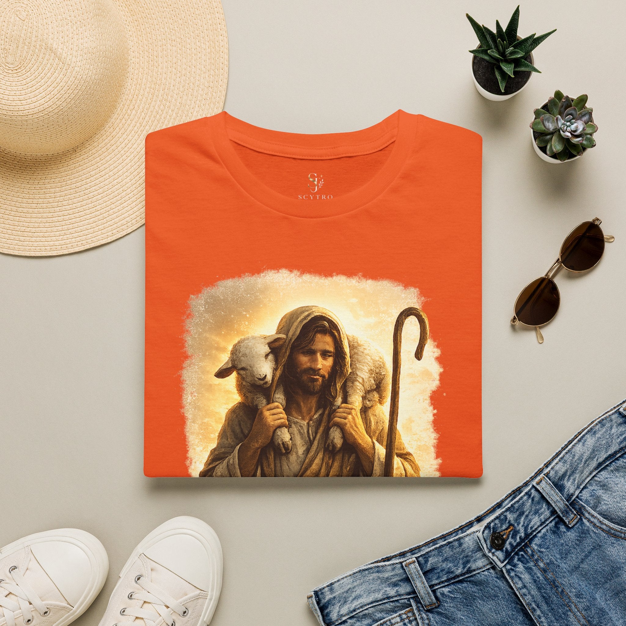 Jesus the Good Shepherd T-Shirt — 'Found.' Christian Faith Tee