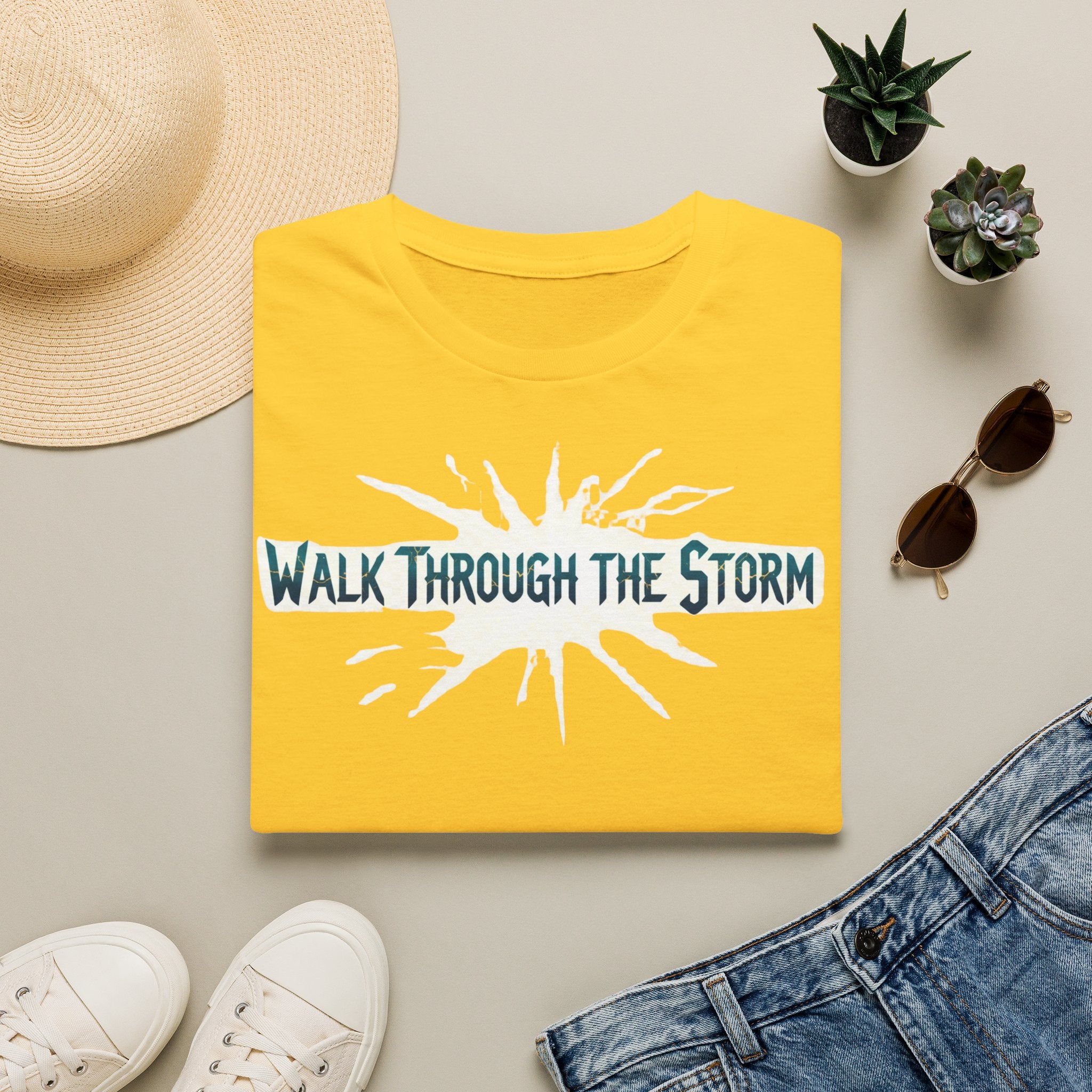 T-Shirt — "Walk Through the Storm" Inspirational Graphic Tee