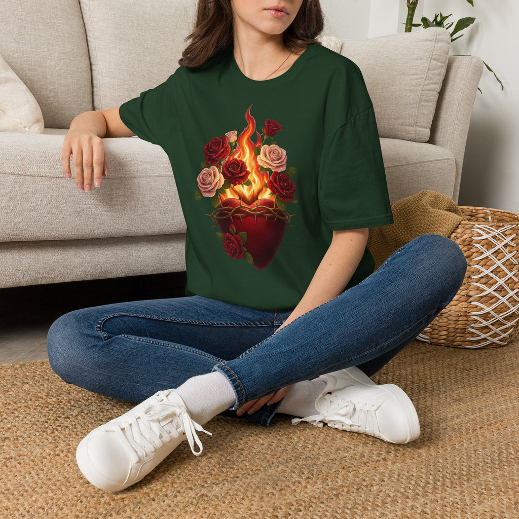Flaming Heart & Roses T-Shirt