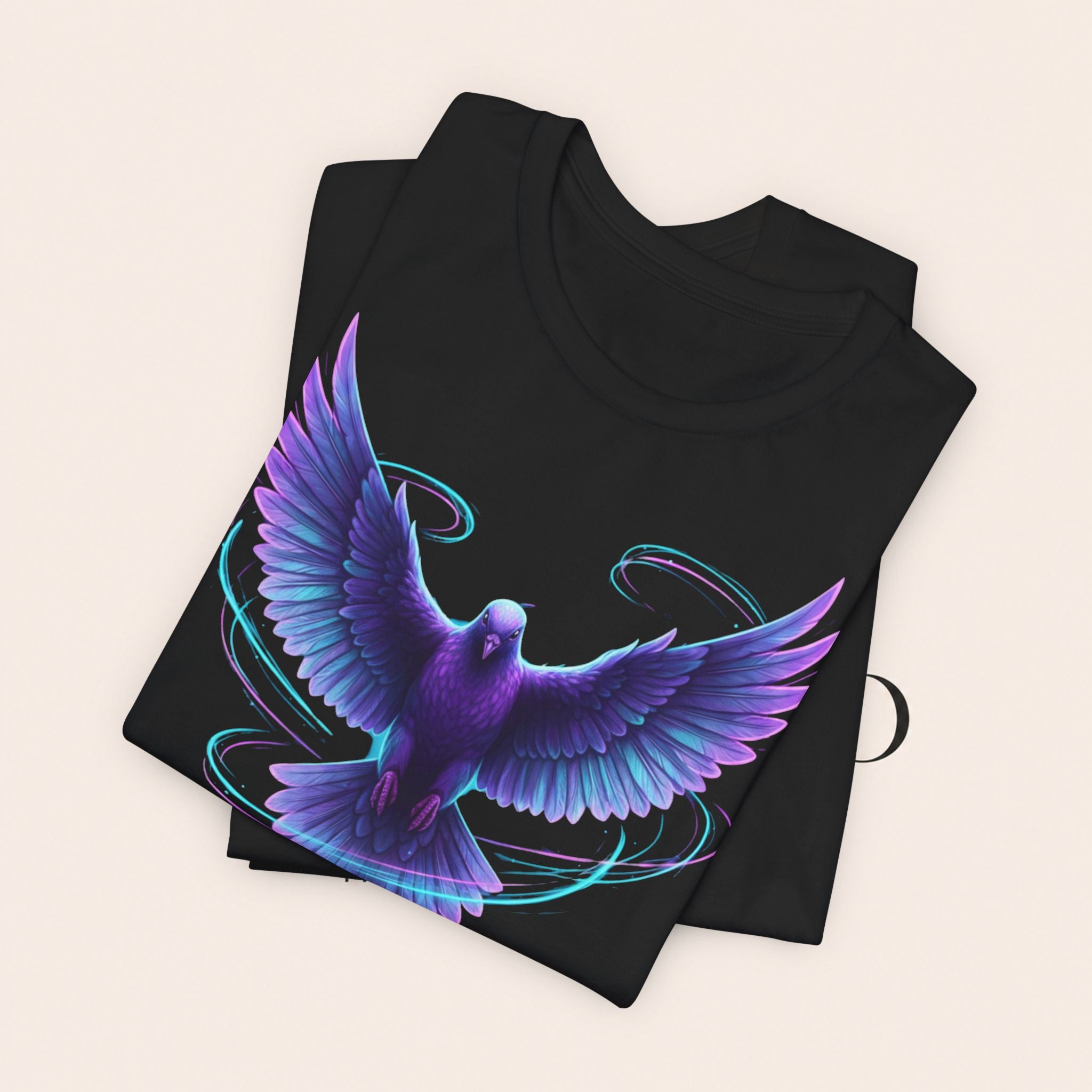 Mystic Raven Tee — Purple Glowing Dove Graphic T-Shirt