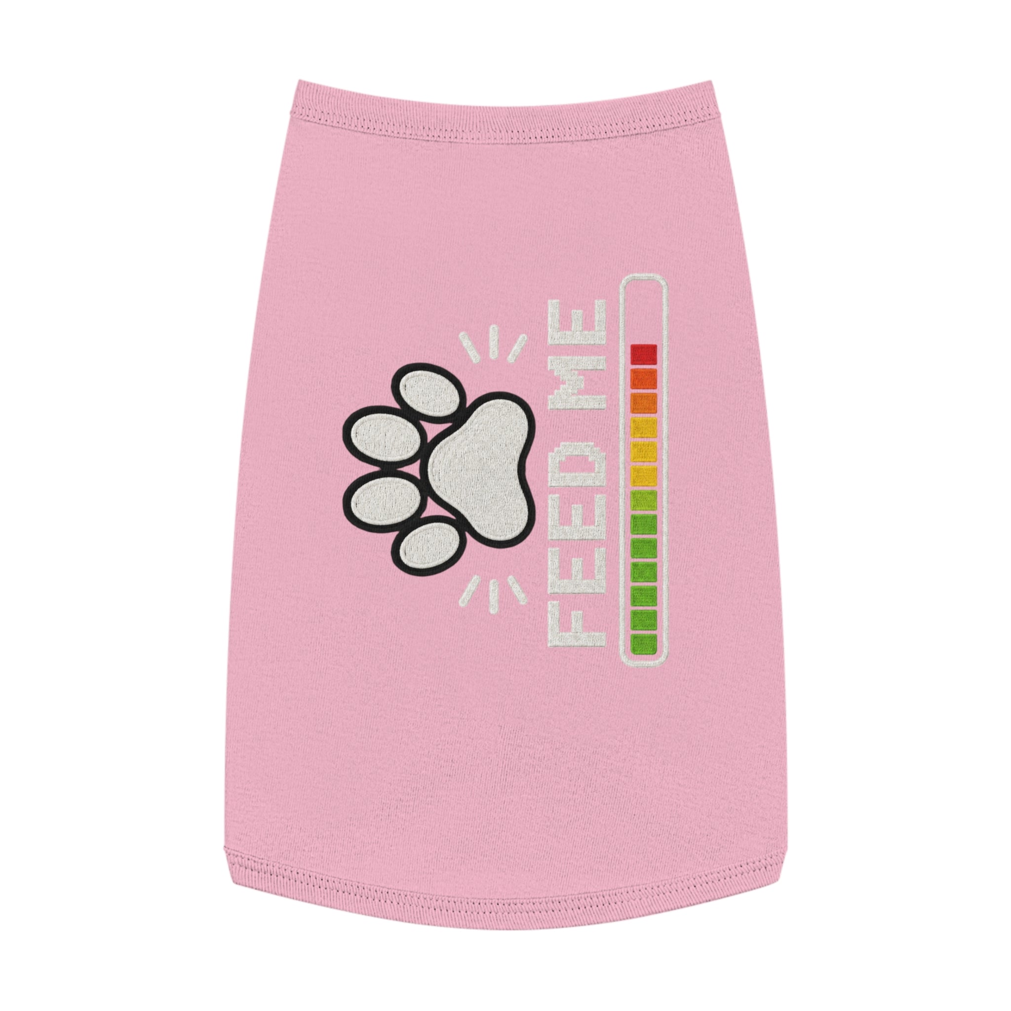PG Pet Tank Top - "Feed Me" Paw Print Hunger Meter Dog & Cat Shirt