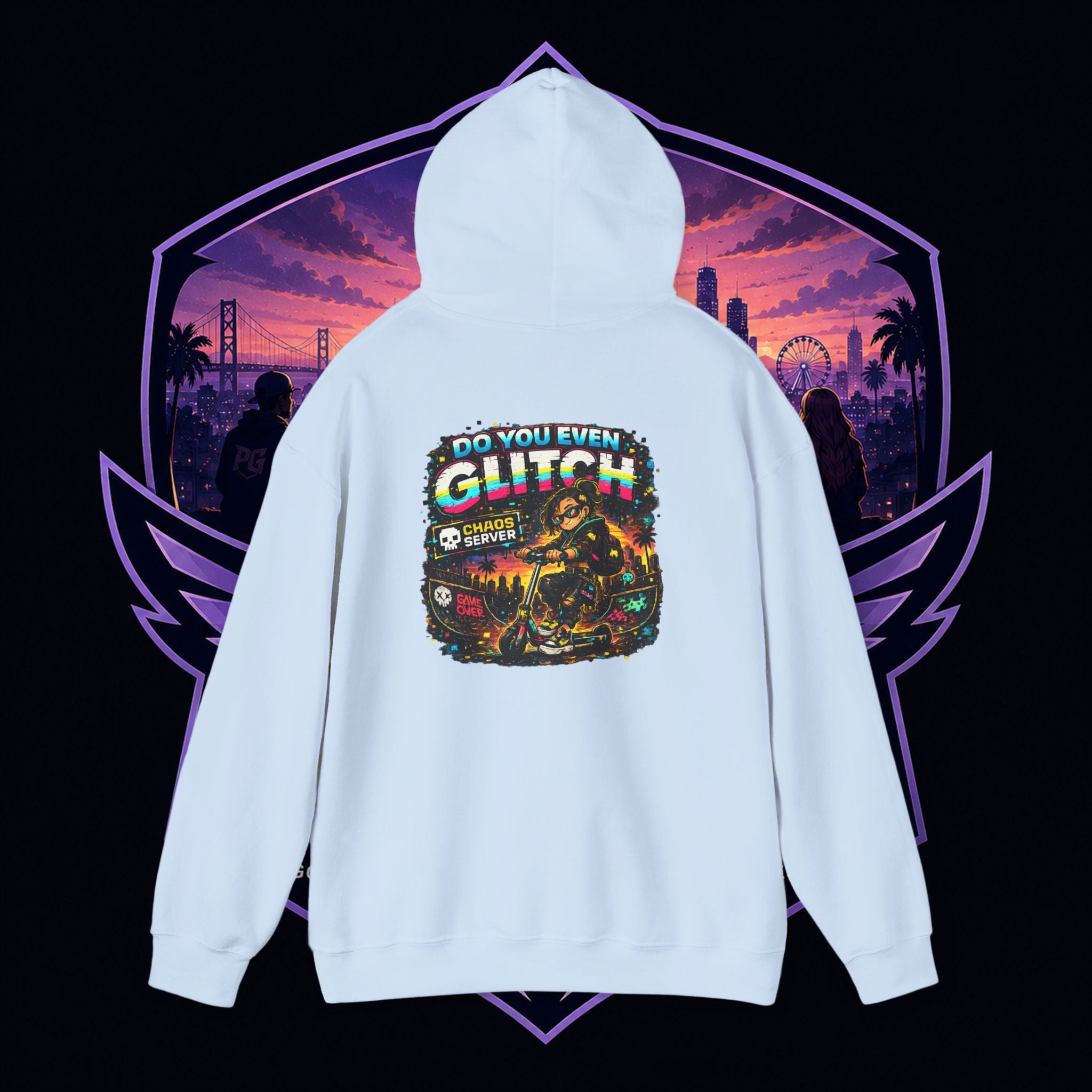 Born Glitch Hoodie — Retro Cyberpunk Vaporwave Graphic Sweatshirt