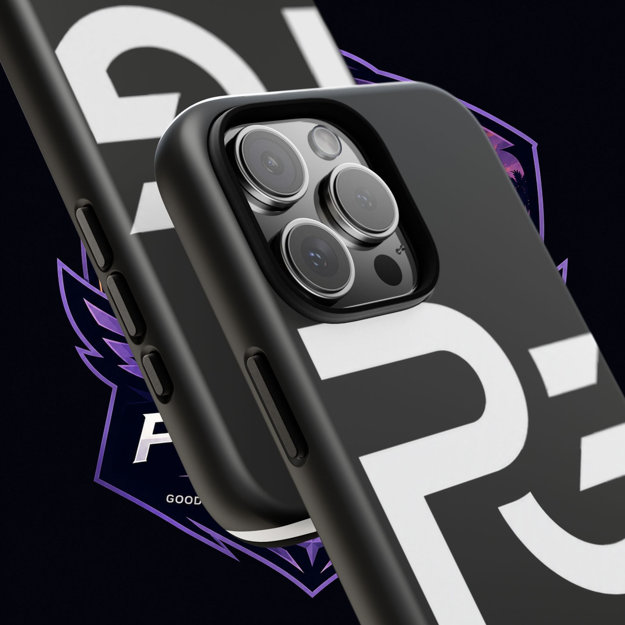 PG CUSTOMIZED RG Merch Tough Phone Case – Black Protective Phone Cover with Bold Logo