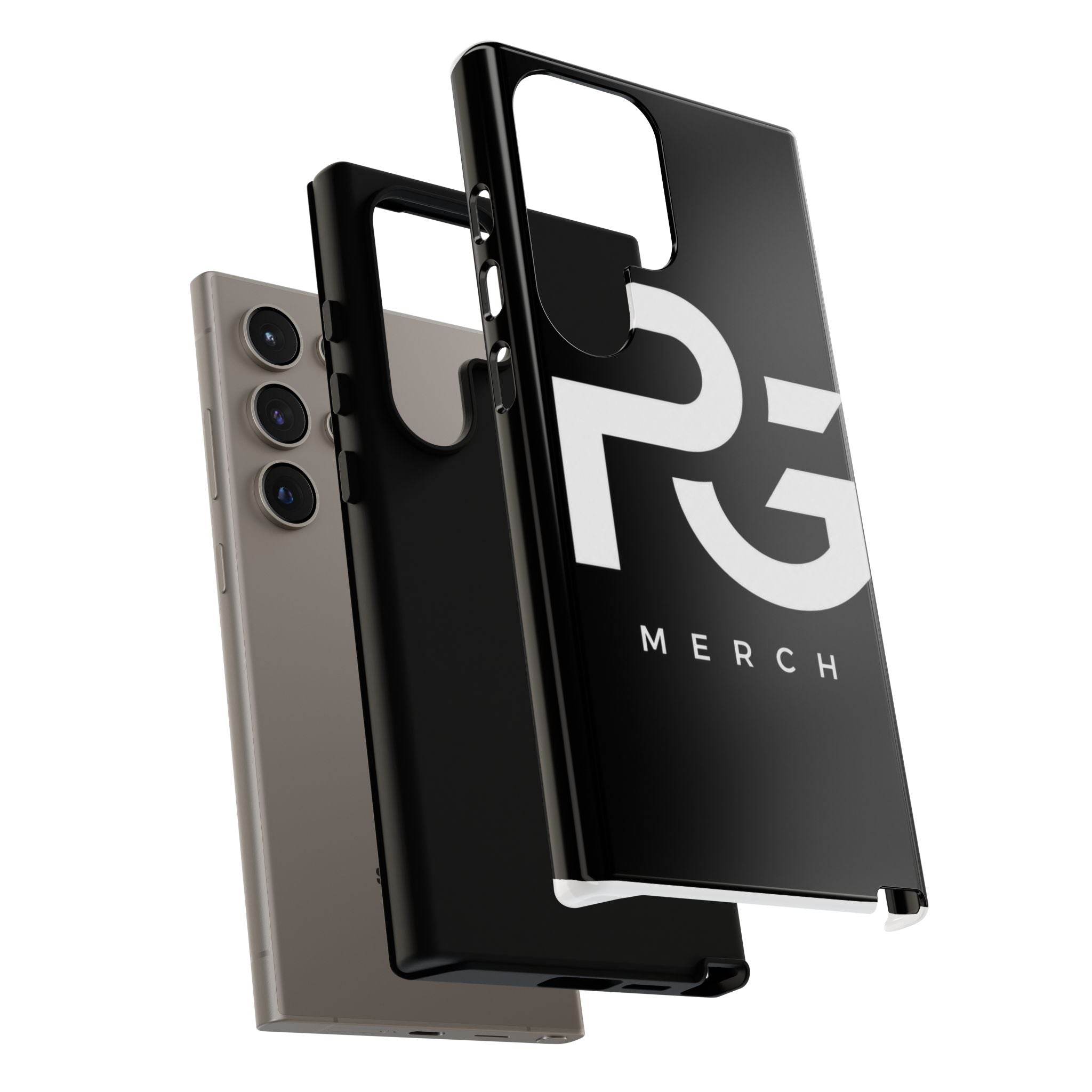 PG CUSTOMIZED RG Merch Tough Phone Case – Black Protective Phone Cover with Bold Logo