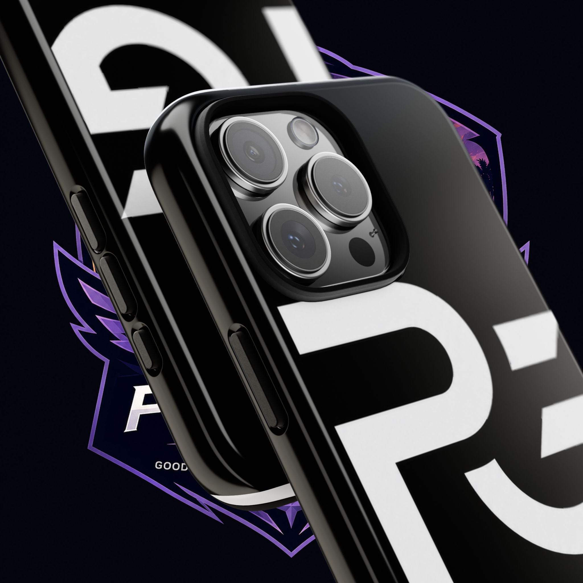 PG CUSTOMIZED RG Merch Tough Phone Case – Black Protective Phone Cover with Bold Logo