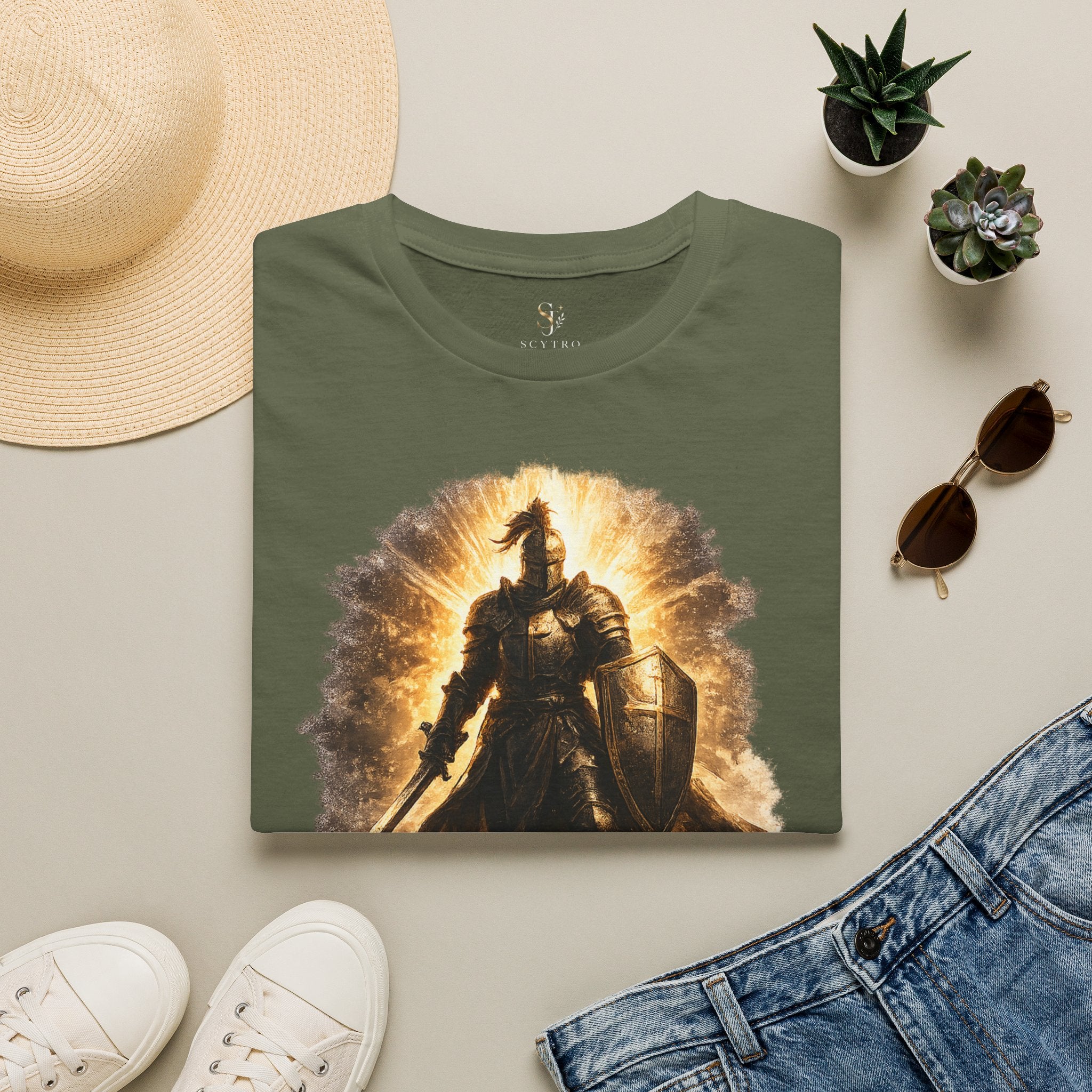 Knight Graphic T-Shirt — 'Fully Equipped' Medieval Armor Gamer Tee