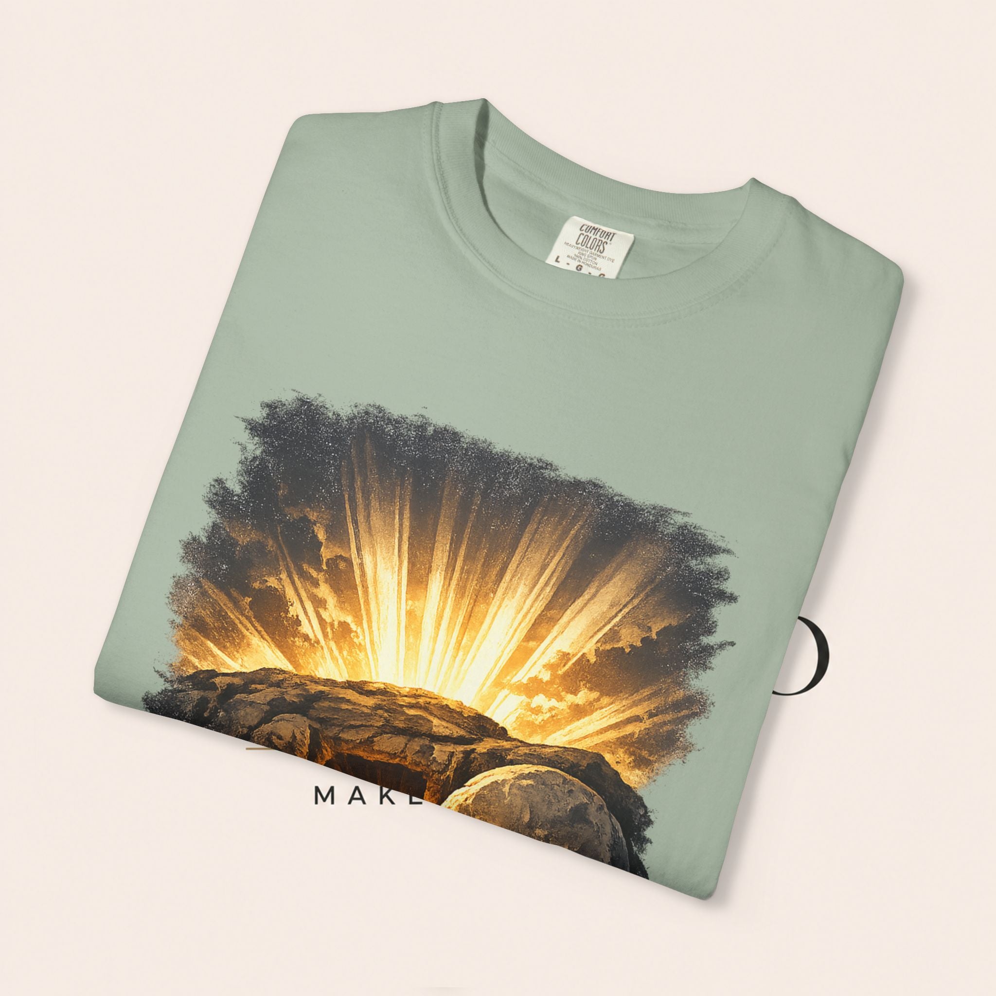 T-Shirt — Sunrise Tomb Graphic ‘death, lost.’ Memorial Tee