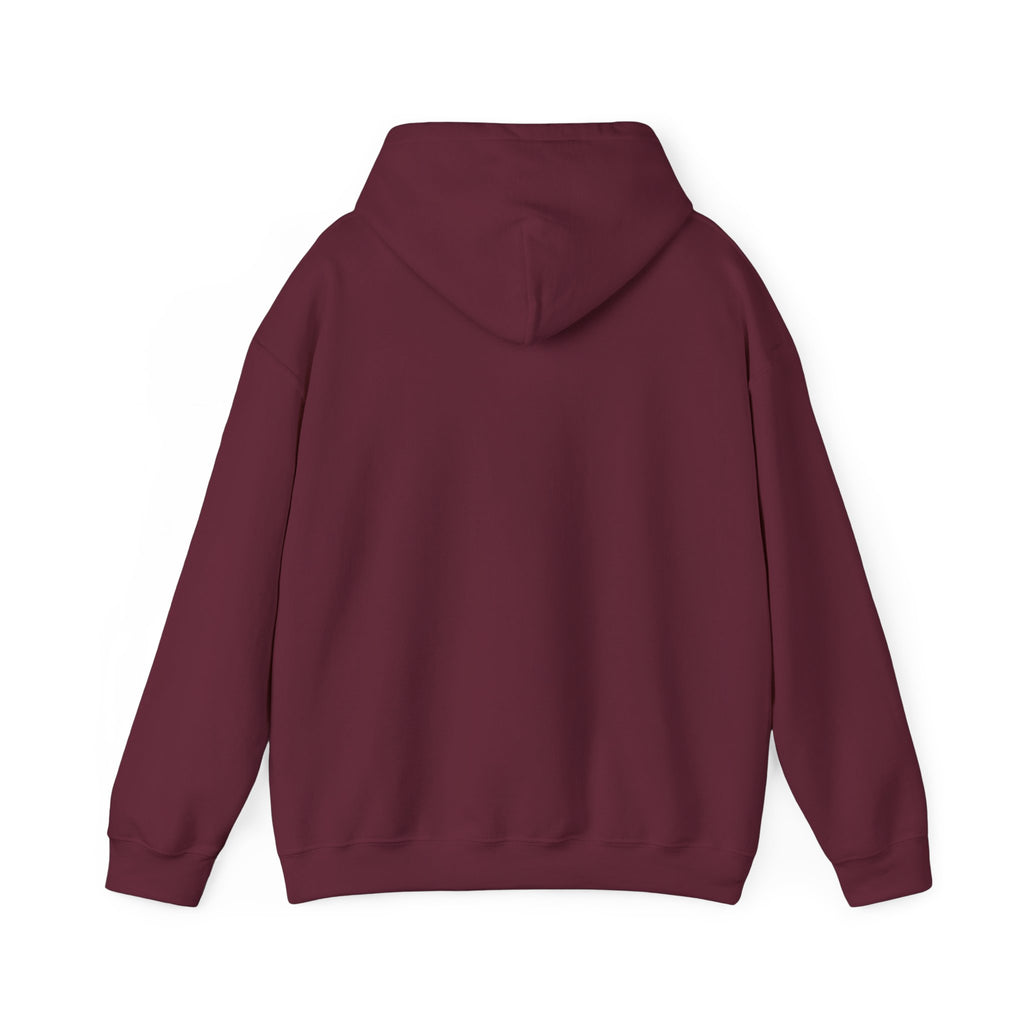 Calm City Meditation Hoodie — Zen Seated Figure Skyline Design