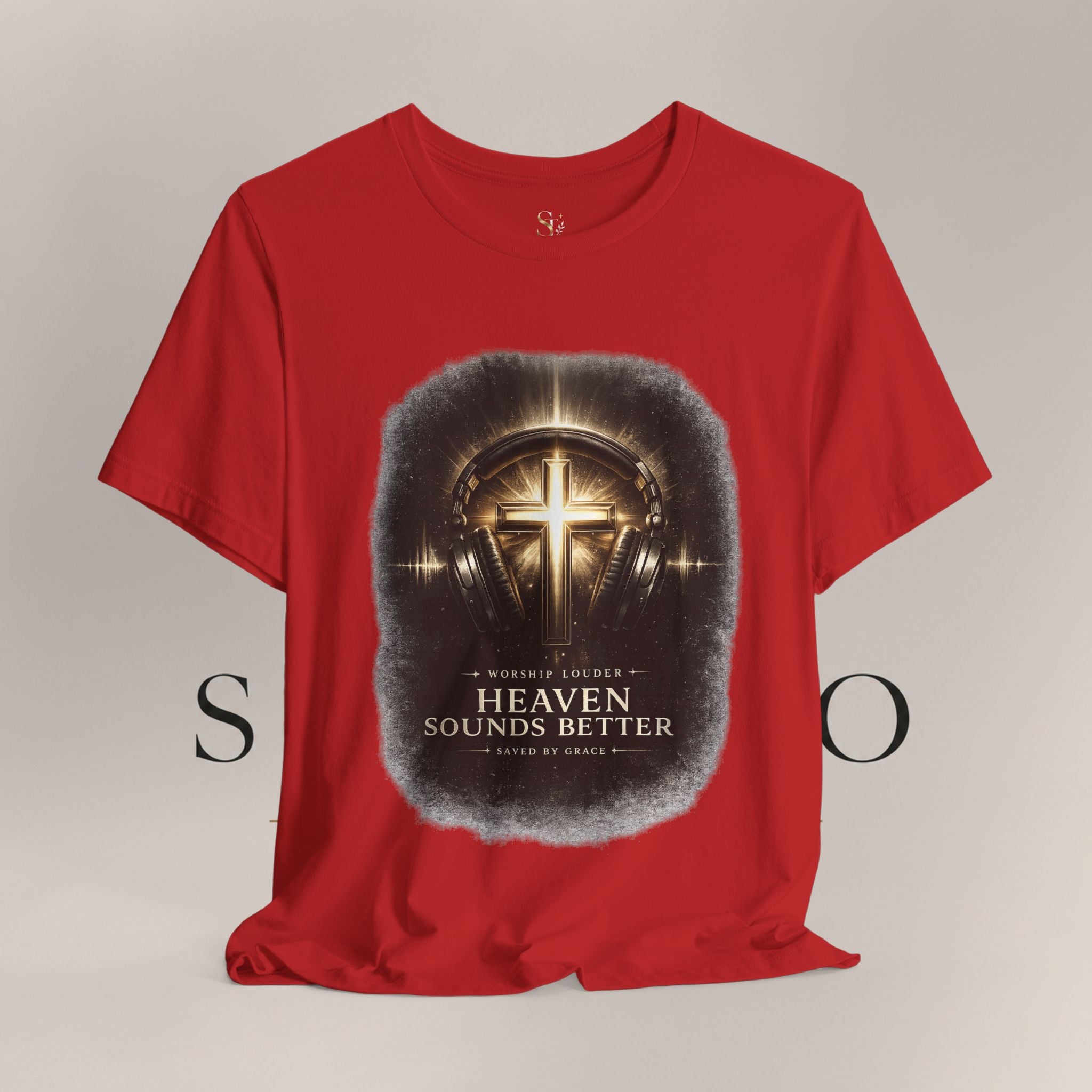 Youth Christian T‑Shirt - "Heaven Sounds Better" Cross Headphones Graphic Tee