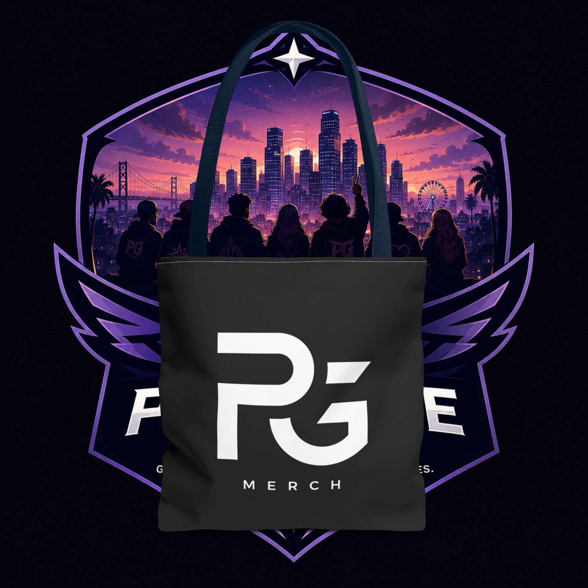 PG Merch Logo Tote Bag — Urban Gamer Aesthetic Everyday Tote
