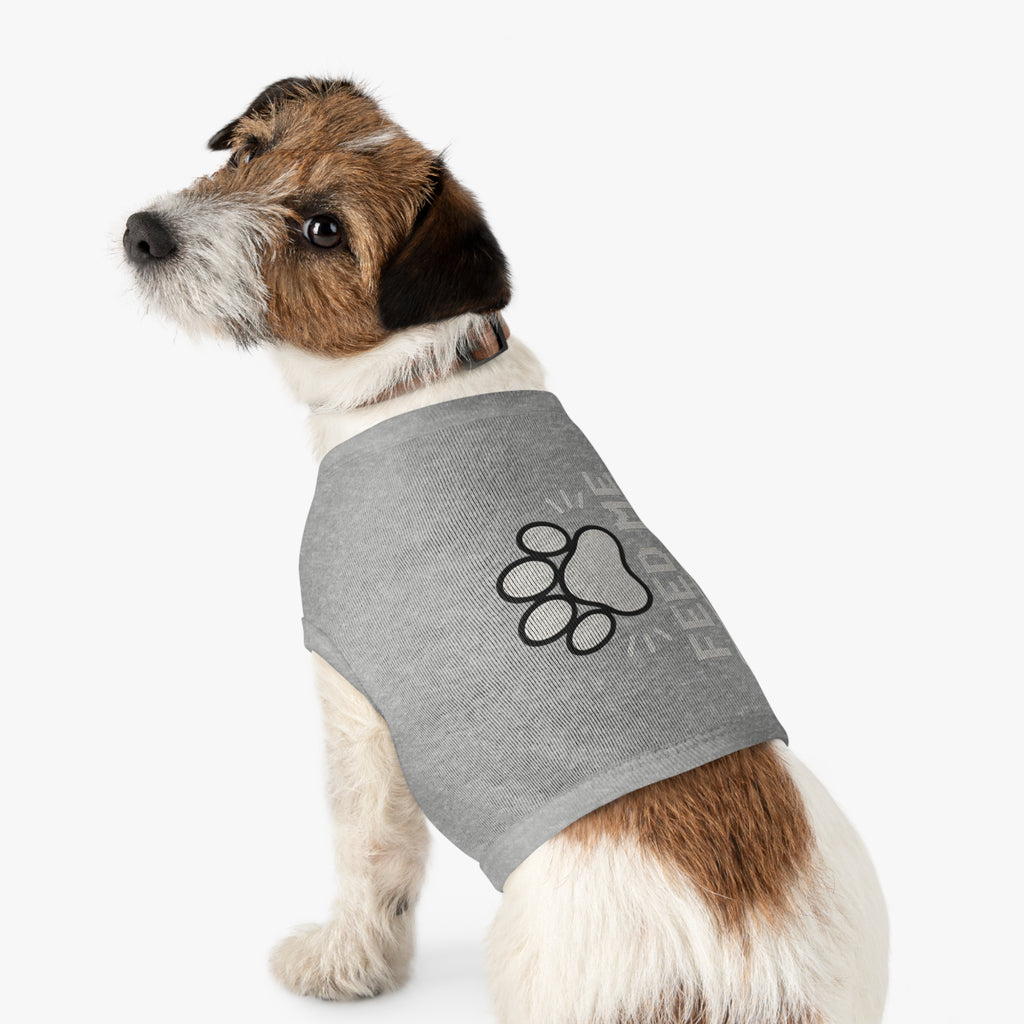 PG Pet Tank Top - "Feed Me" Paw Print Hunger Meter Dog & Cat Shirt
