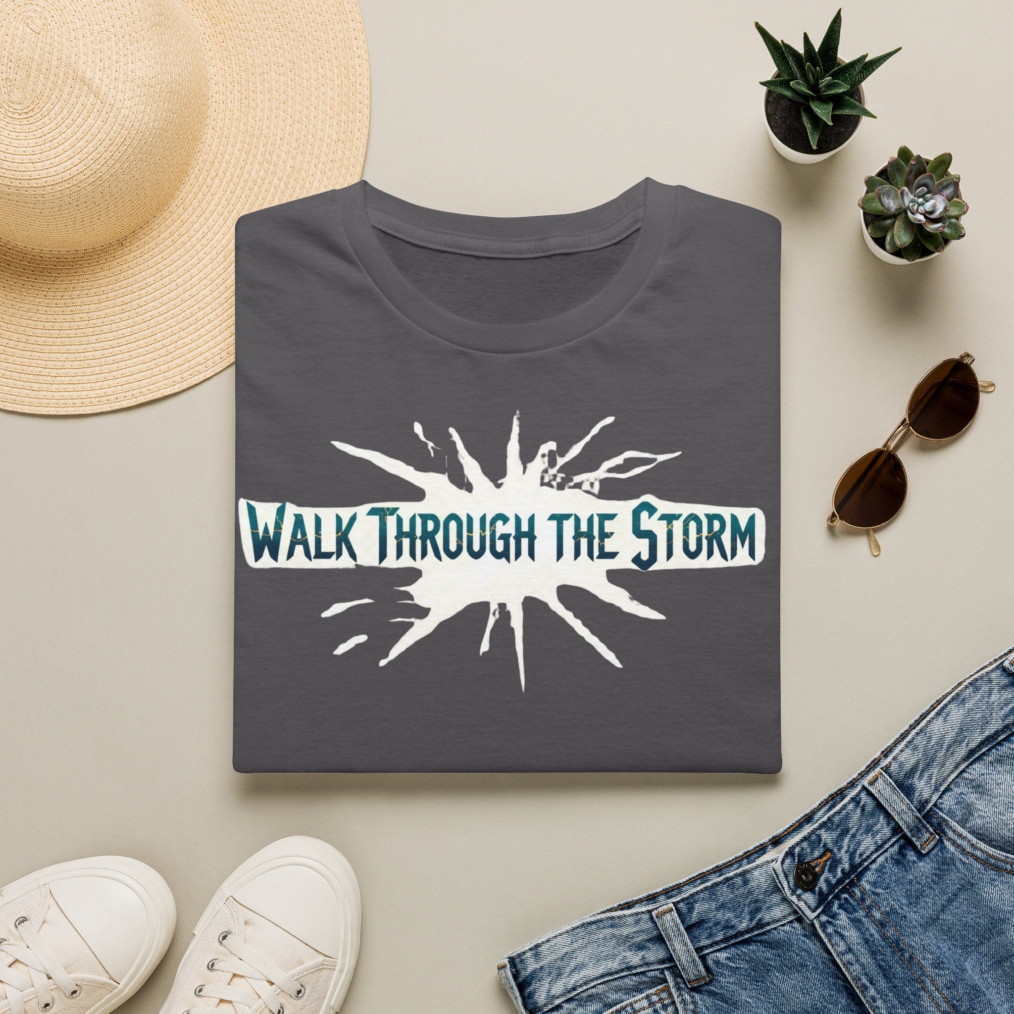 T-Shirt — "Walk Through the Storm" Inspirational Graphic Tee