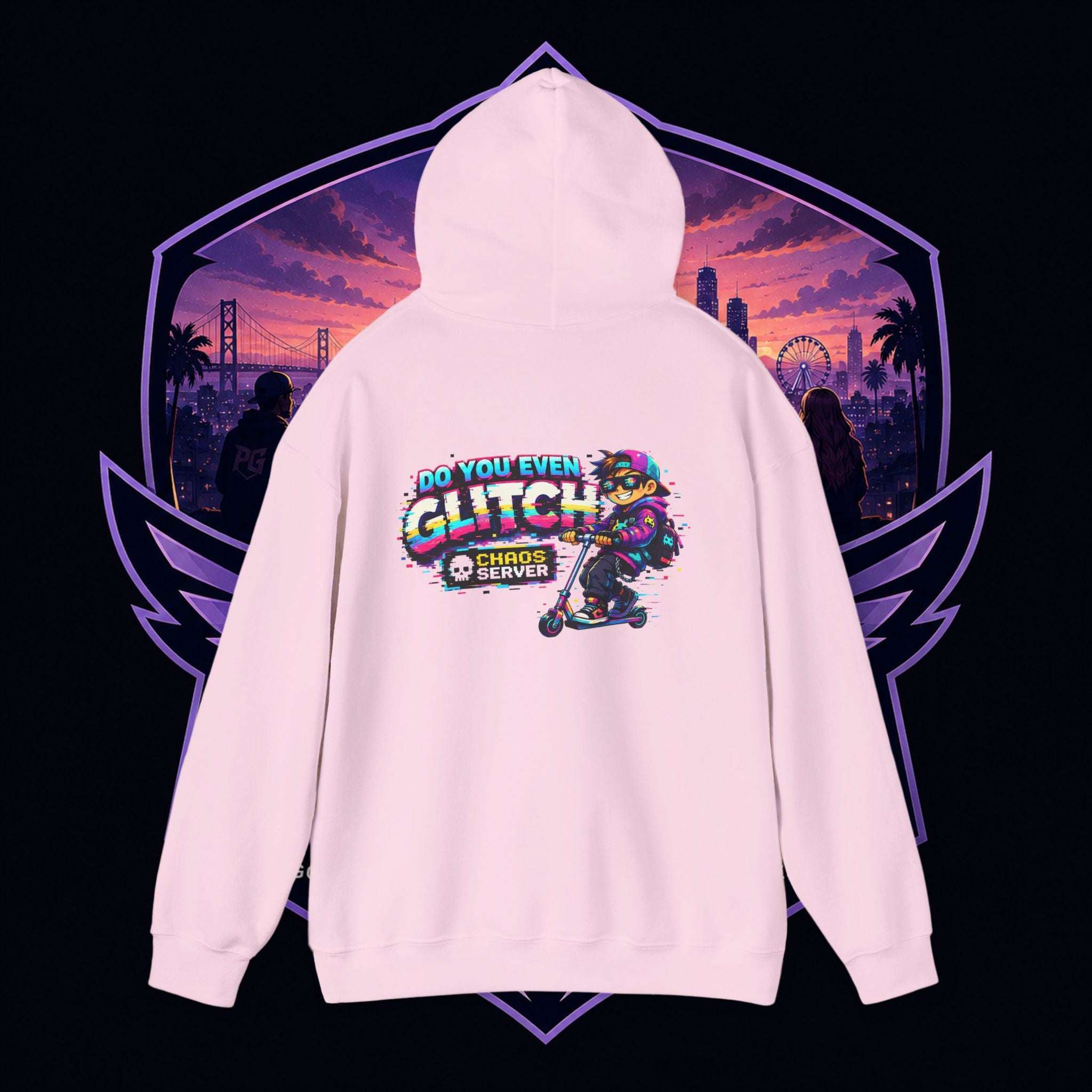 PG Lola's Glitch Skater Hoodie — "Do You Even Glitch" Retro Gamer Streetwear