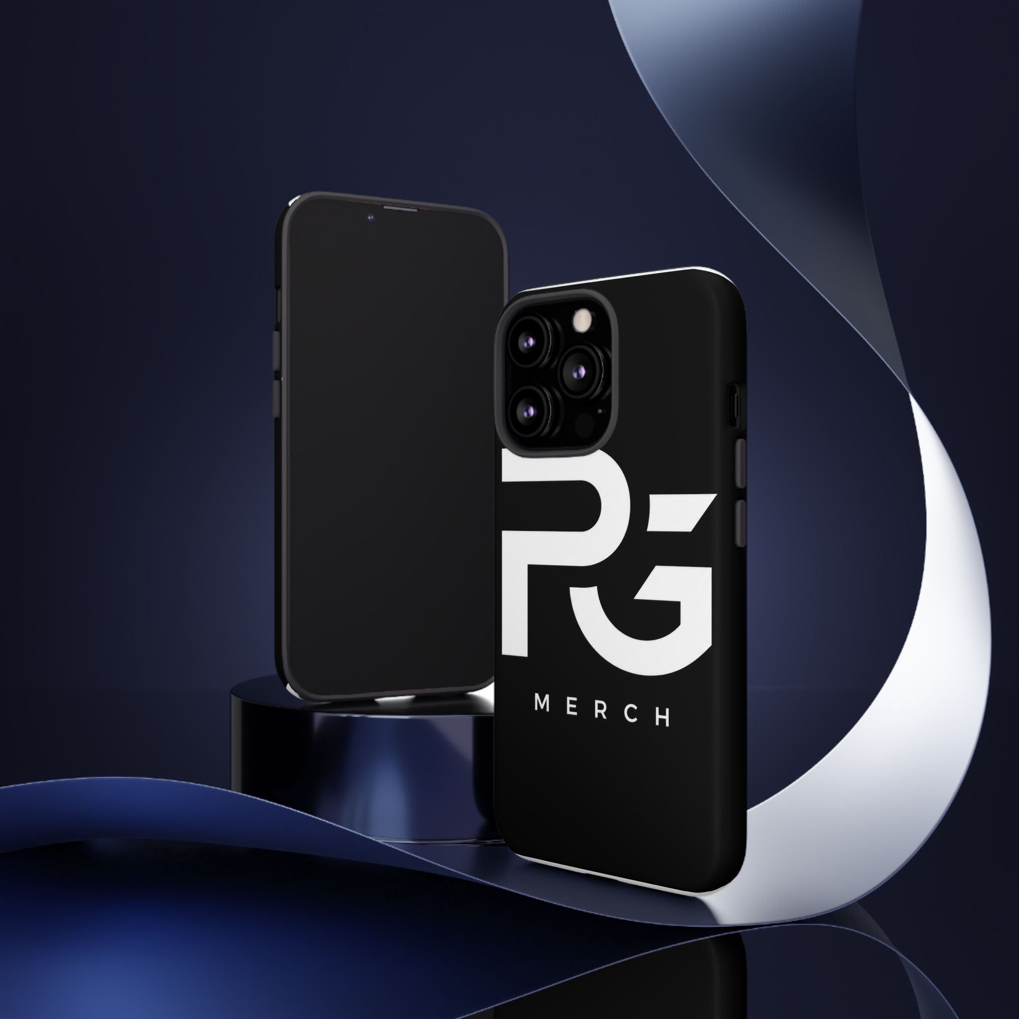 PG CUSTOMIZED RG Merch Tough Phone Case – Black Protective Phone Cover with Bold Logo