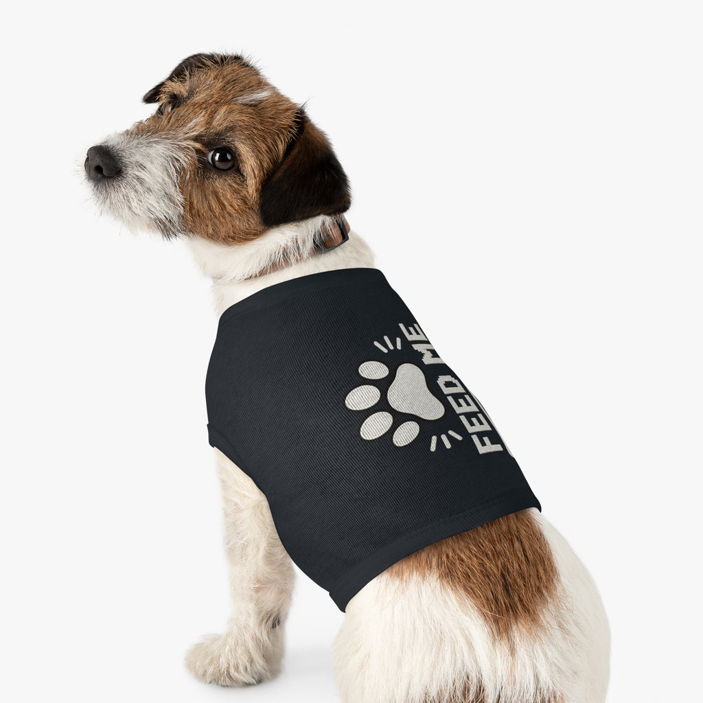 PG Pet Tank Top - "Feed Me" Paw Print Hunger Meter Dog & Cat Shirt