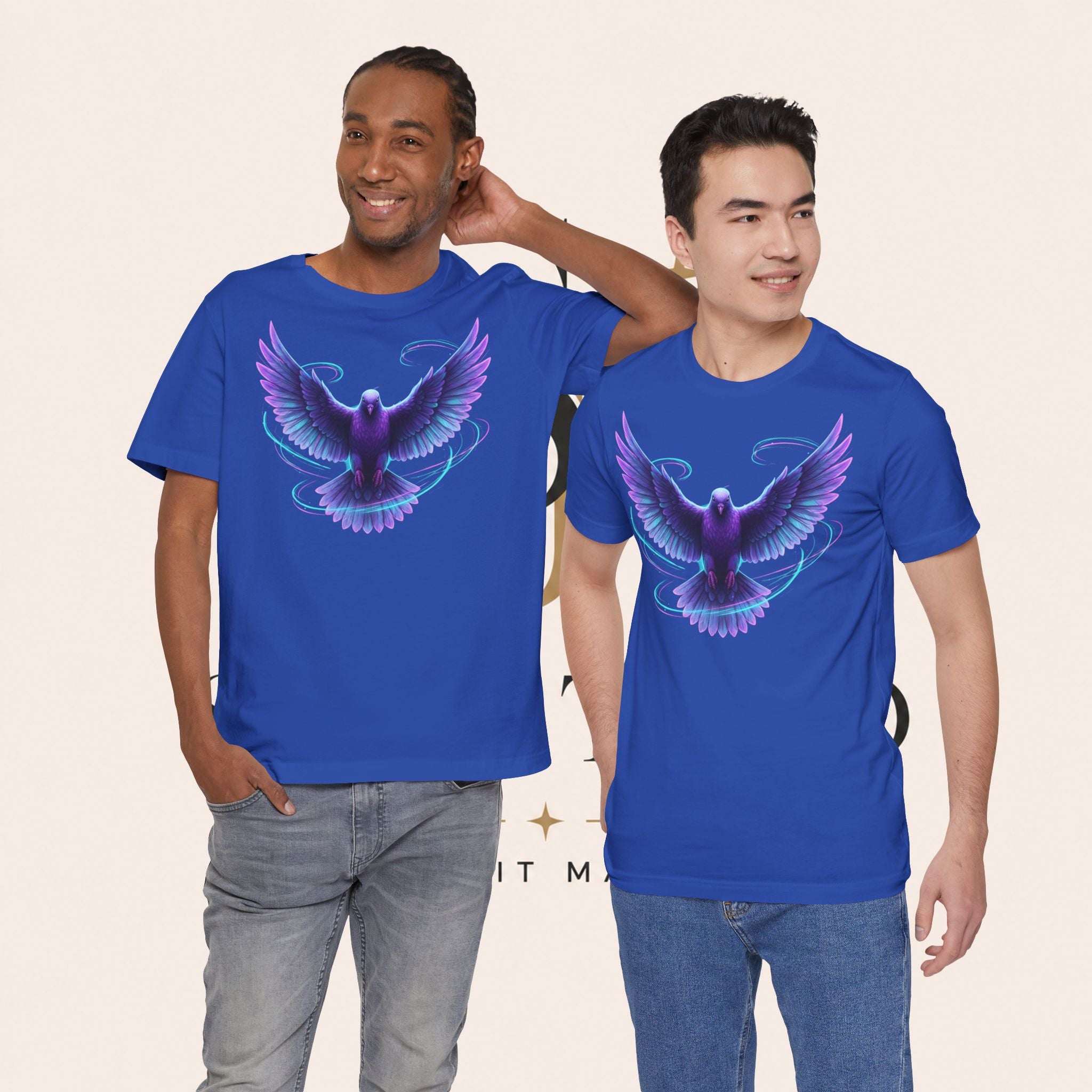 Mystic Raven Tee — Purple Glowing Dove Graphic T-Shirt