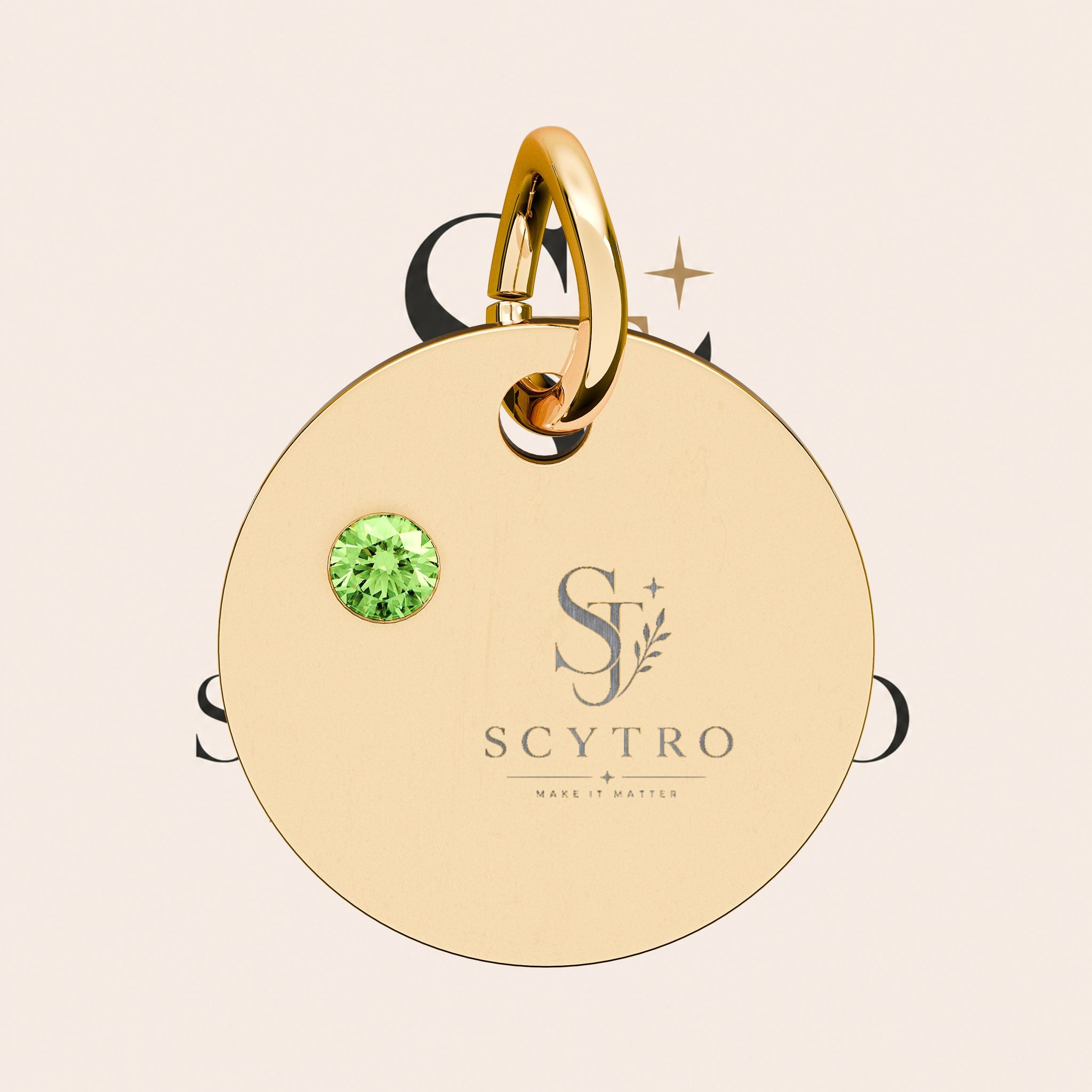 Engravable Birthstone Circle Charm