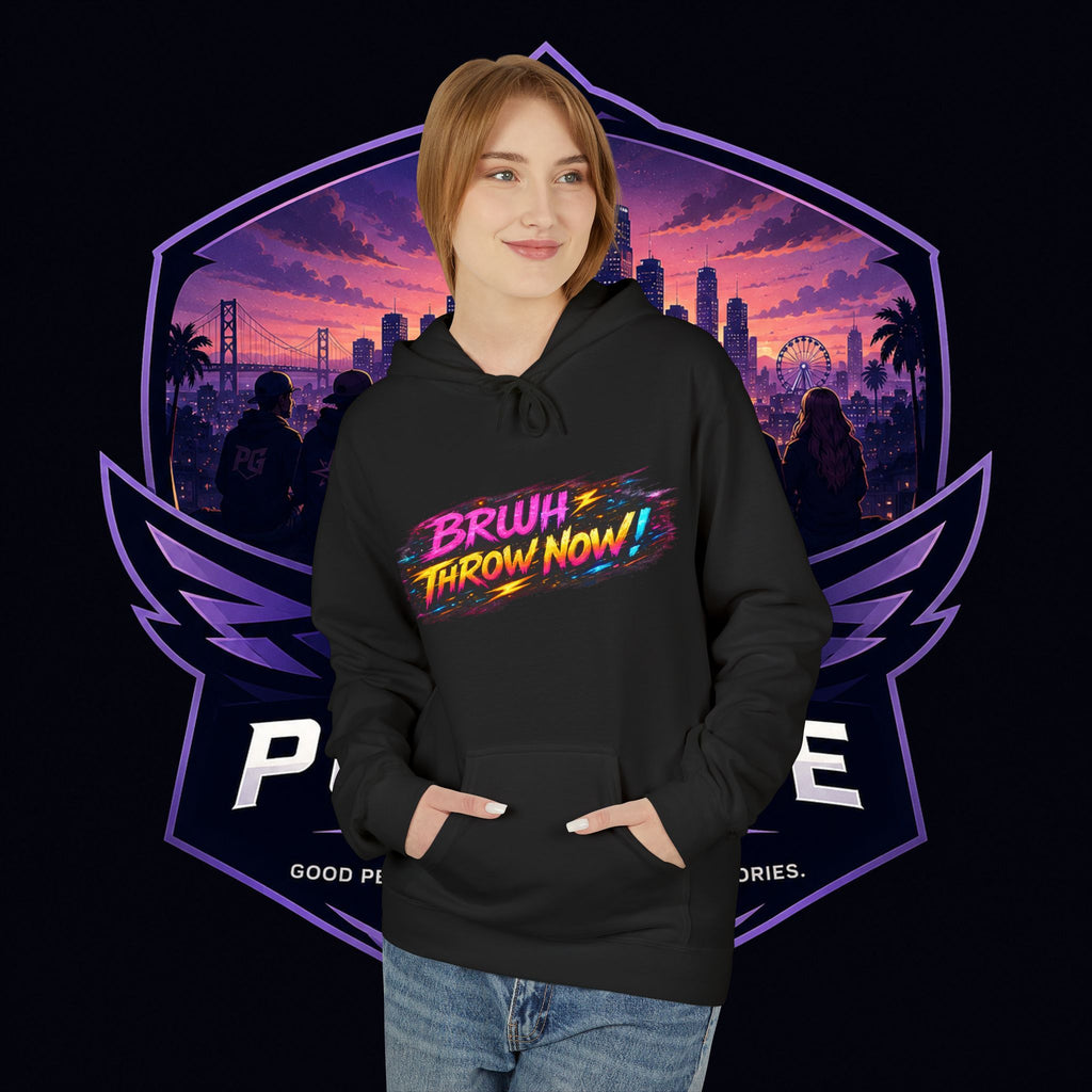 PG CZAR  "Hey Wake Up, It's Your Turn" Back Print PG 'Bruh Throw Now!' Graphic Hoodie