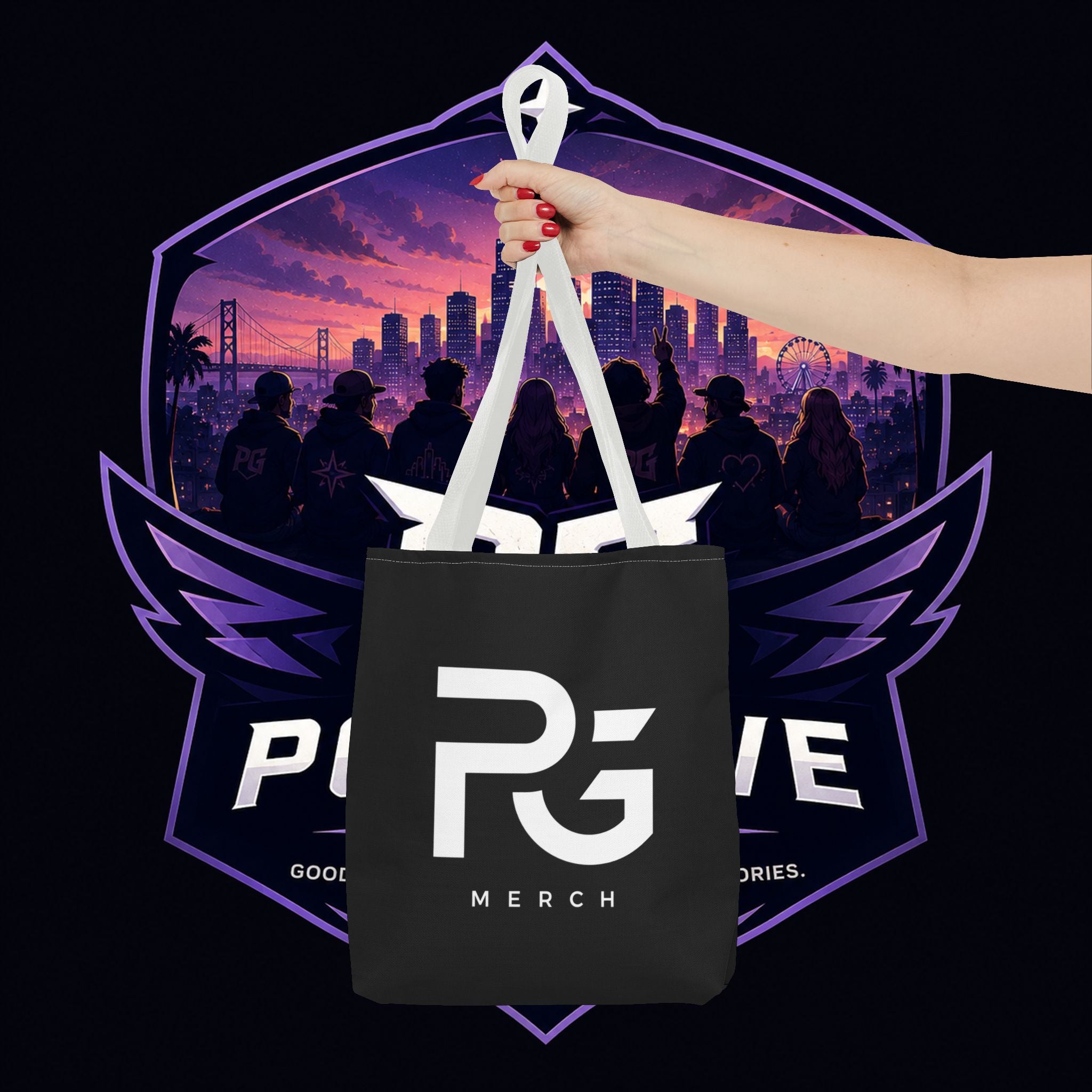 PG Merch Logo Tote Bag — Urban Gamer Aesthetic Everyday Tote