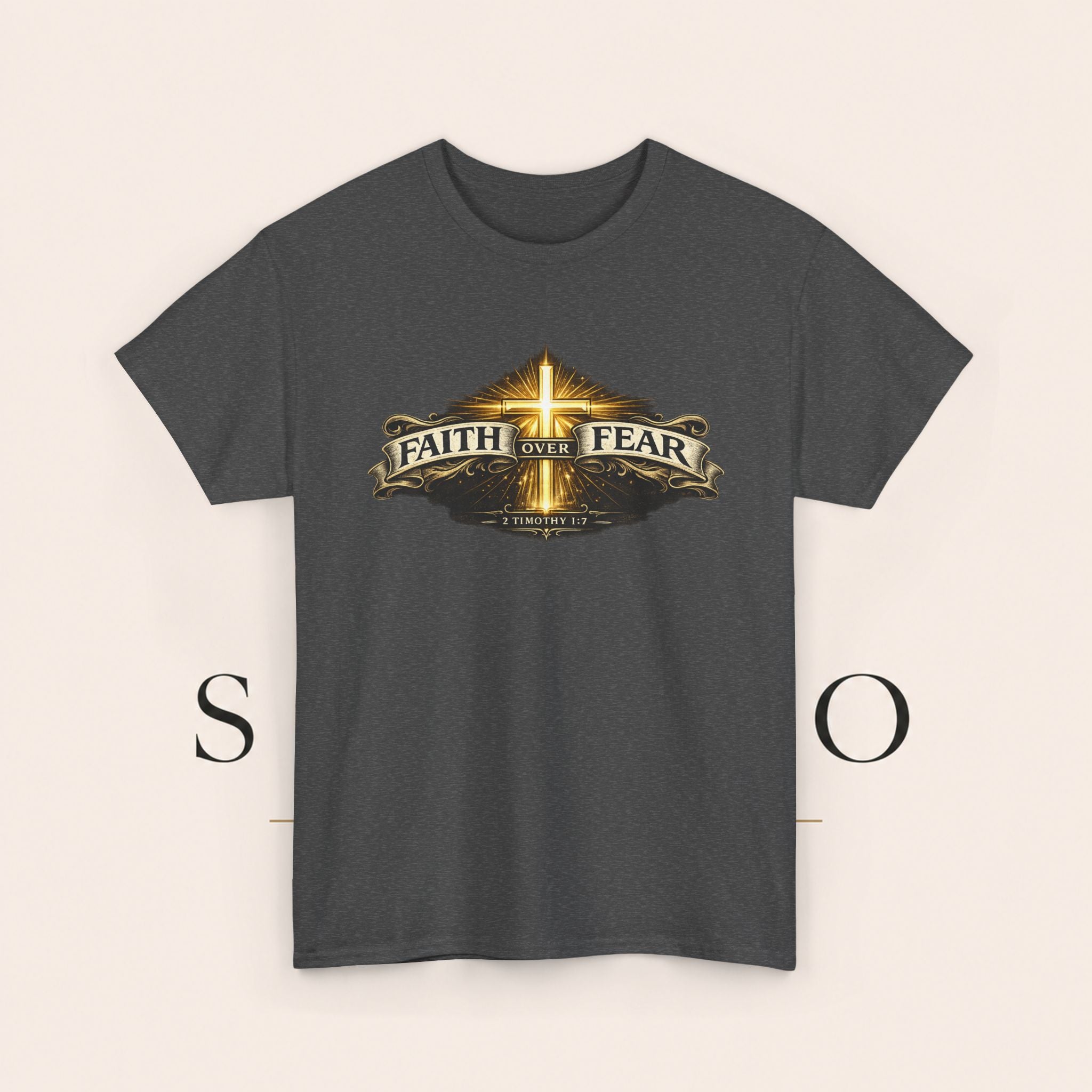 Faith Over Fear T-Shirt — Christian Cross Inspirational Tee