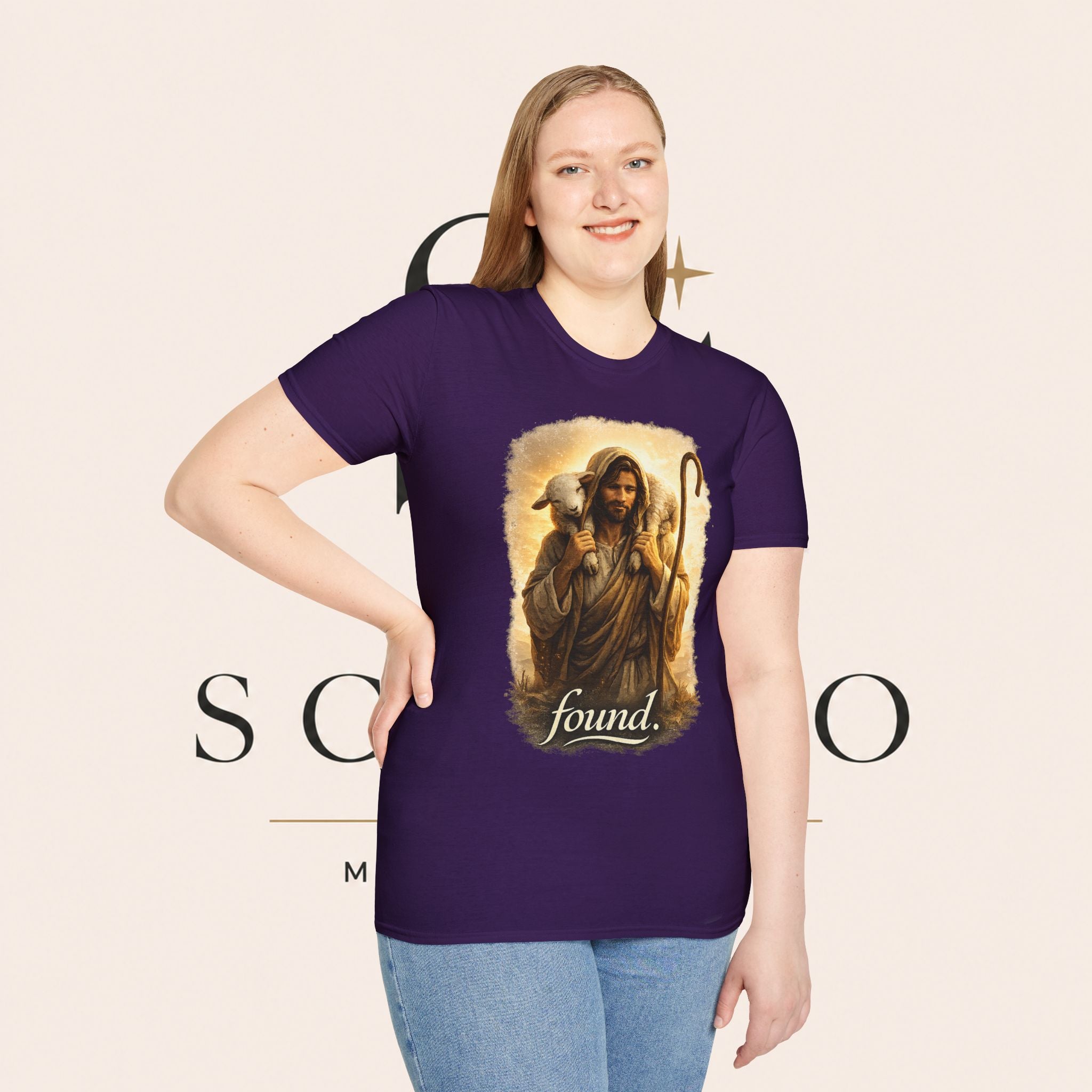Jesus the Good Shepherd T-Shirt — 'Found.' Christian Faith Tee