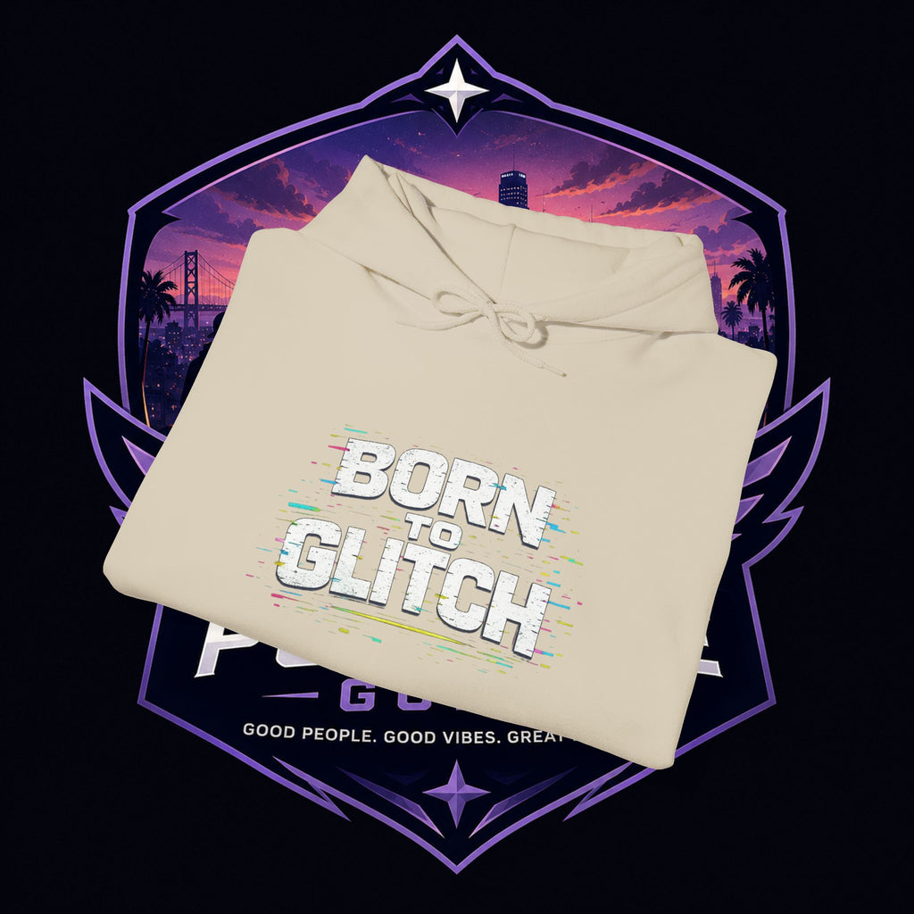 Born Glitch Hoodie — Retro Cyberpunk Vaporwave Graphic Sweatshirt