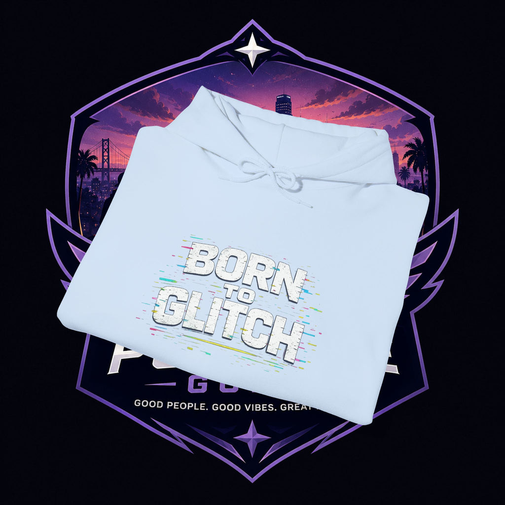 Born Glitch Hoodie — Retro Cyberpunk Vaporwave Graphic Sweatshirt