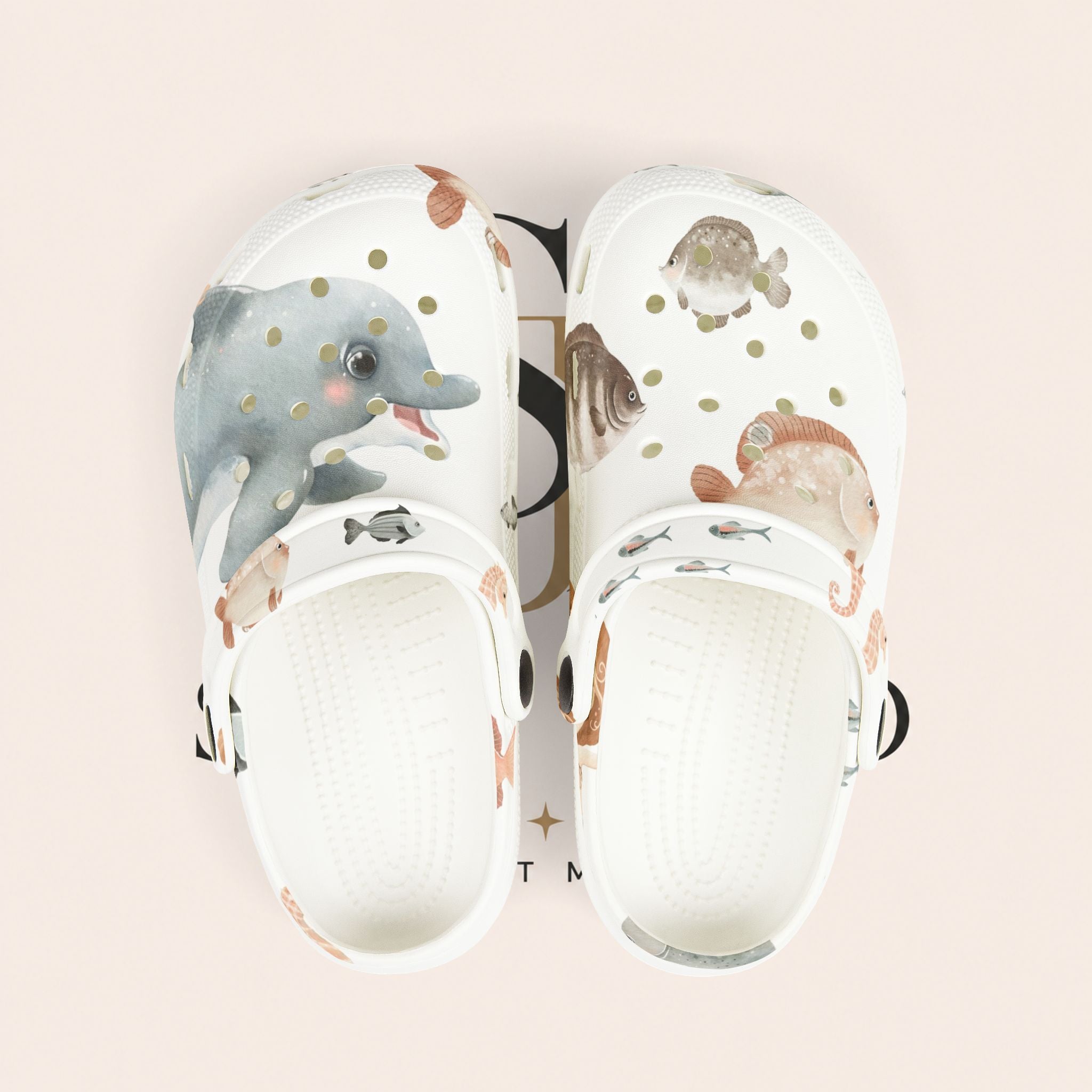 Kids Dolphin & Seal Foam Clogs — Cute Ocean Animal Slip-On Shoes