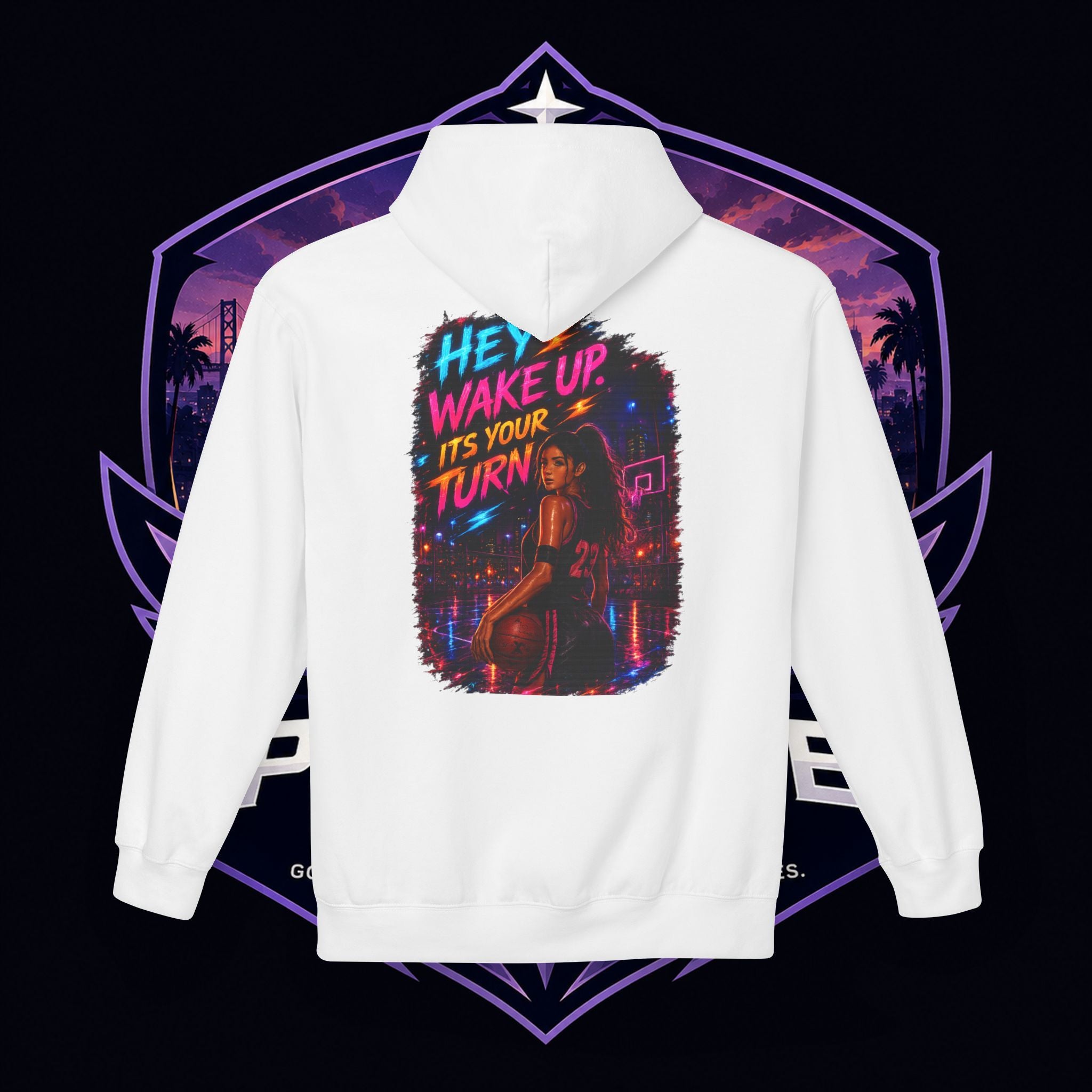 PG CZAR  "Hey Wake Up, It's Your Turn" Back Print PG 'Bruh Throw Now!' Graphic Hoodie