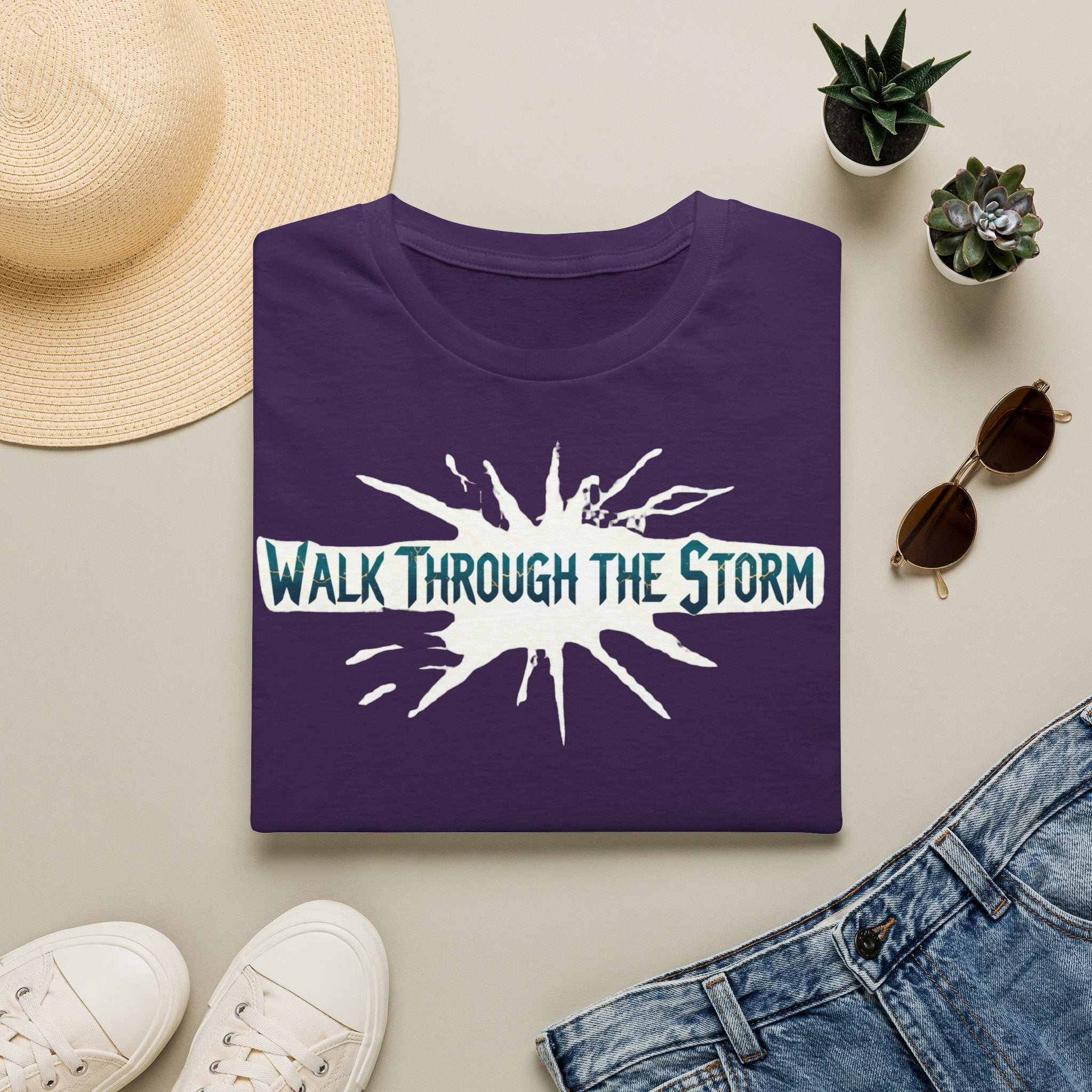 T-Shirt — "Walk Through the Storm" Inspirational Graphic Tee