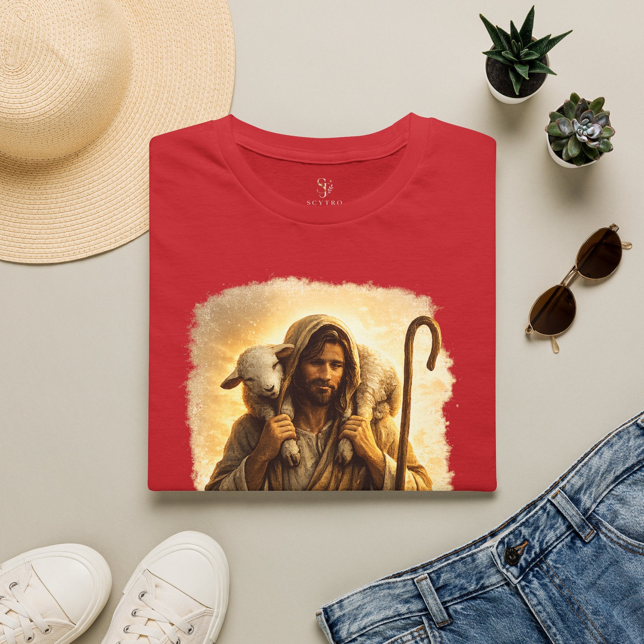 Jesus the Good Shepherd T-Shirt — 'Found.' Christian Faith Tee